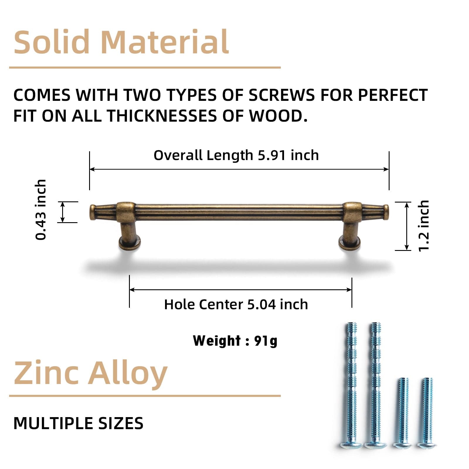 Goo-Ki American Retro Style Drawer Bar Pulls Antique Cabinet Pulls