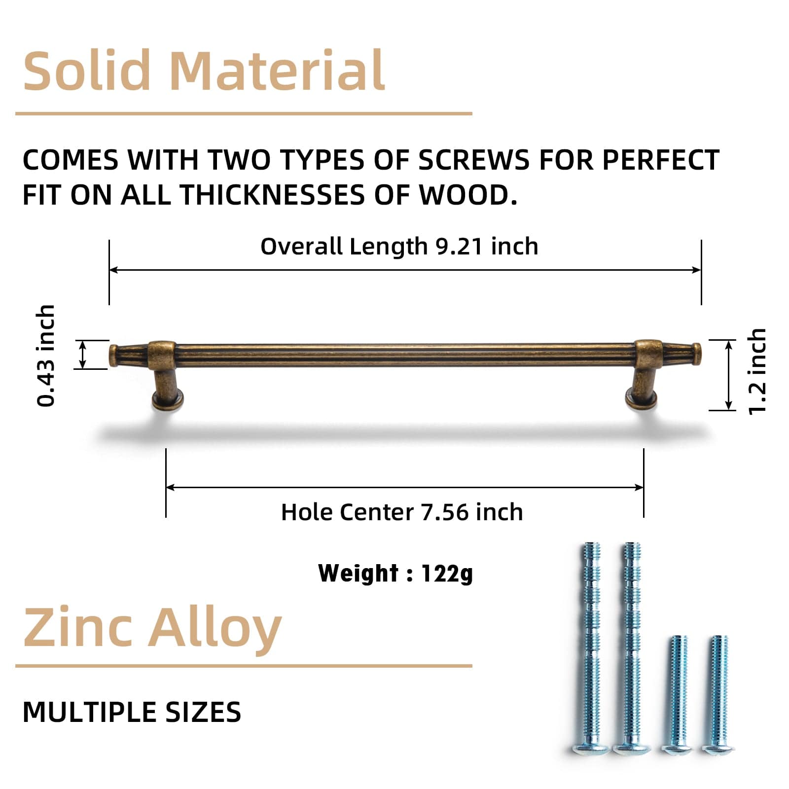 Goo-Ki American Retro Style Drawer Bar Pulls Antique Cabinet Pulls