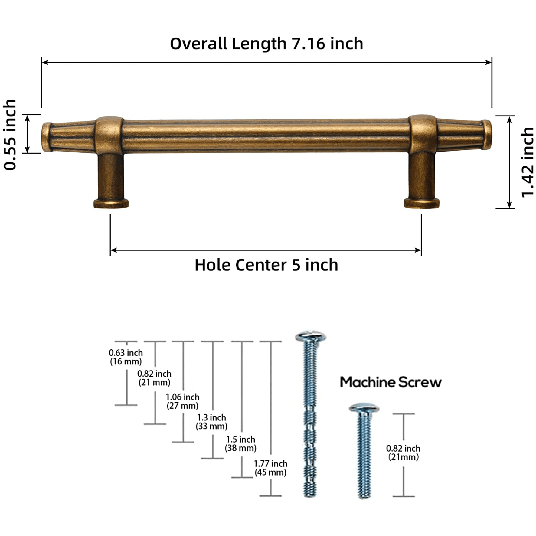 Goo-Ki American Retro Style Drawer Bar Pulls Antique Cabinet Pulls