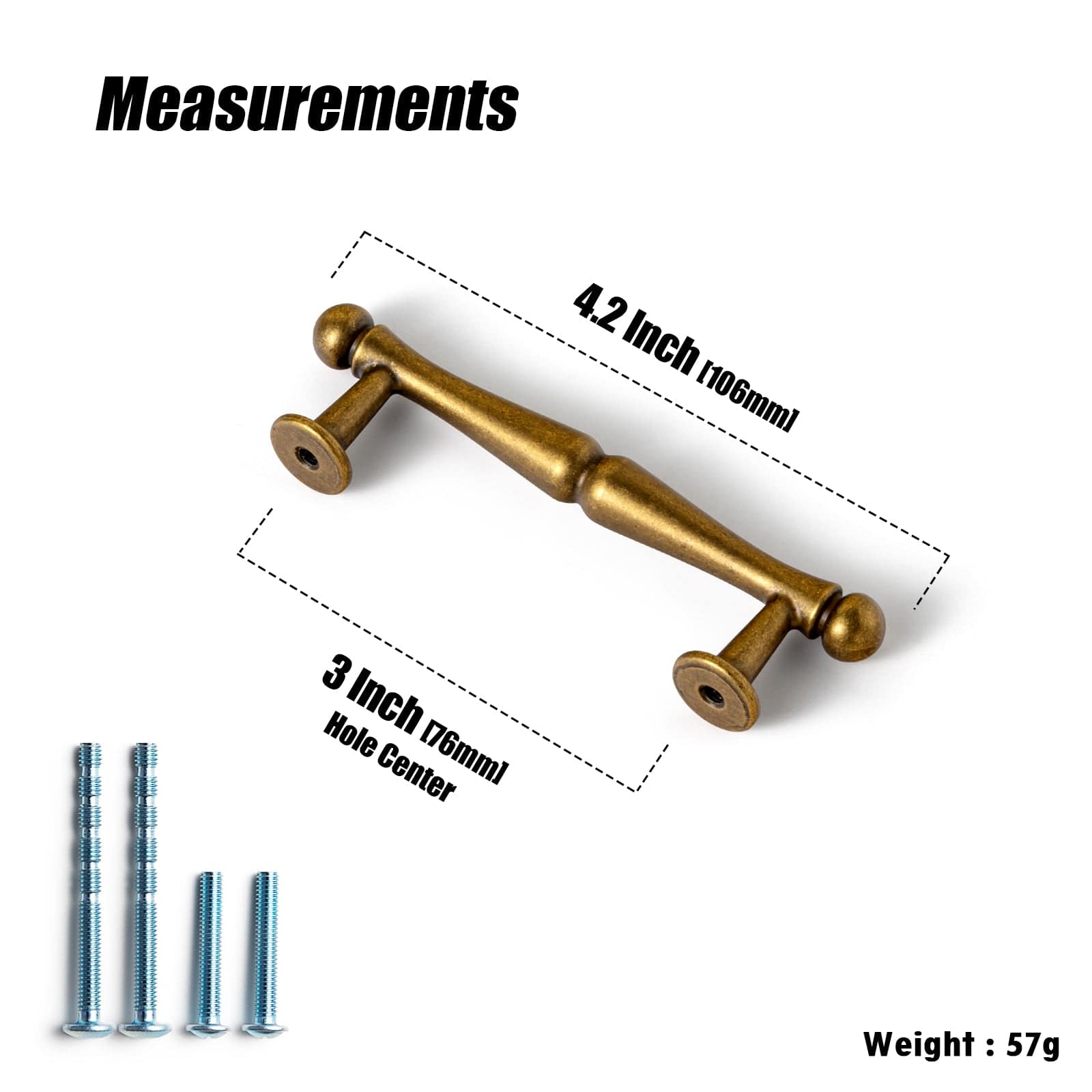 Goo-Ki Ancient Solid Vintage Bar Pull for Drawer Retro Cabinet Handles