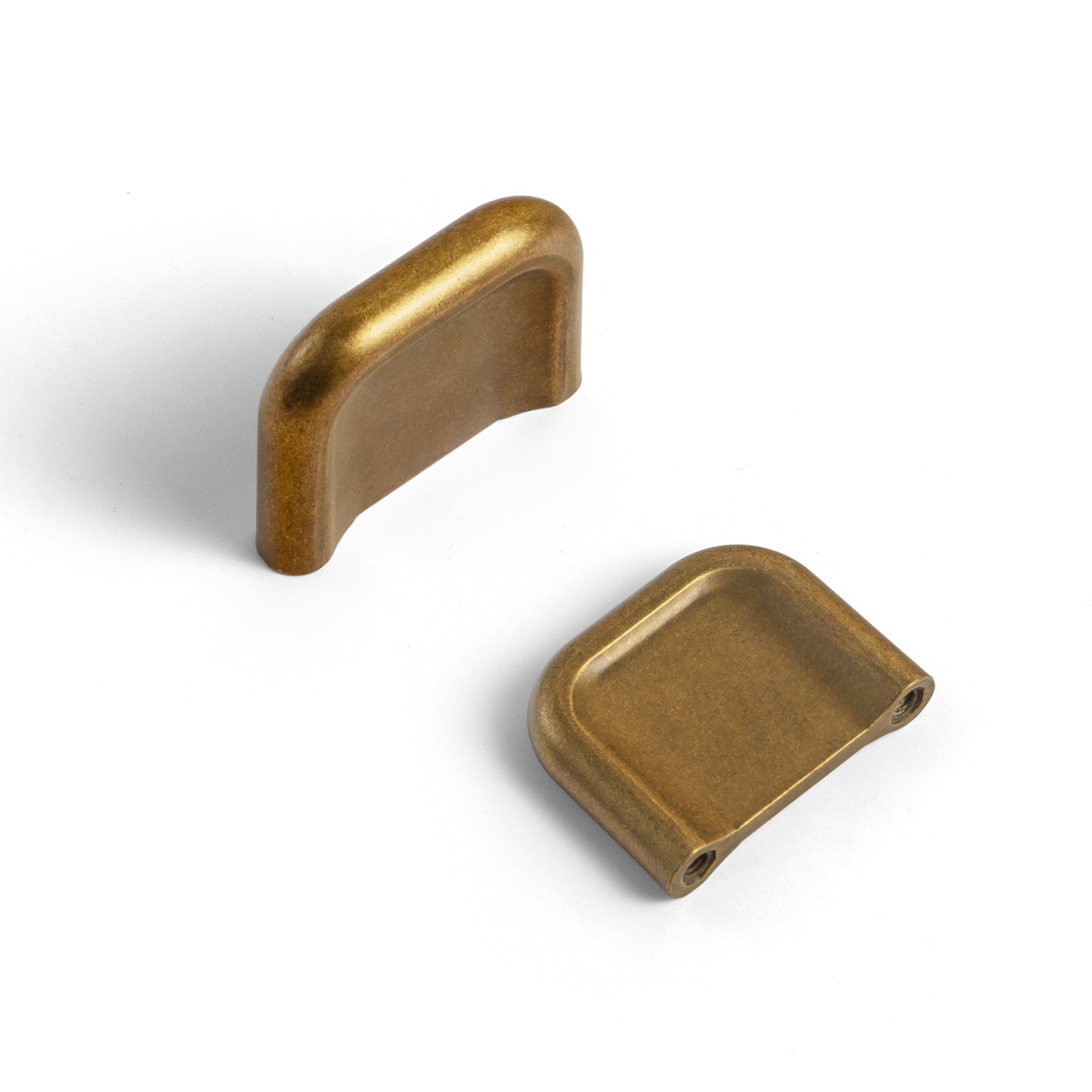 Goo-Ki Antique Brass / 1.25'' Hole Center / 6 Pack Mid-Century Modern Kitchen Handle Flat Minimalist Cabinet Drawer Pull