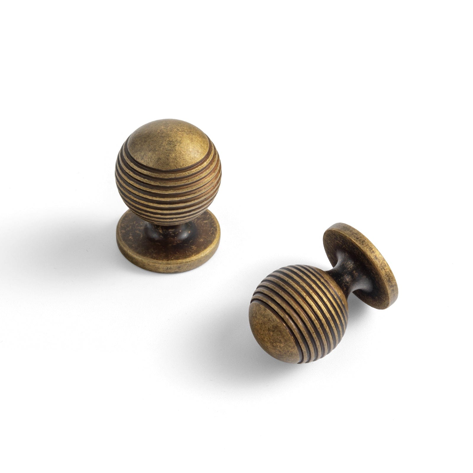 Goo-Ki Antique Brass / 1'' Knob / 12 Pack Striped Pattern Retro Bronze Knob Vintage Round Cabinet Knob