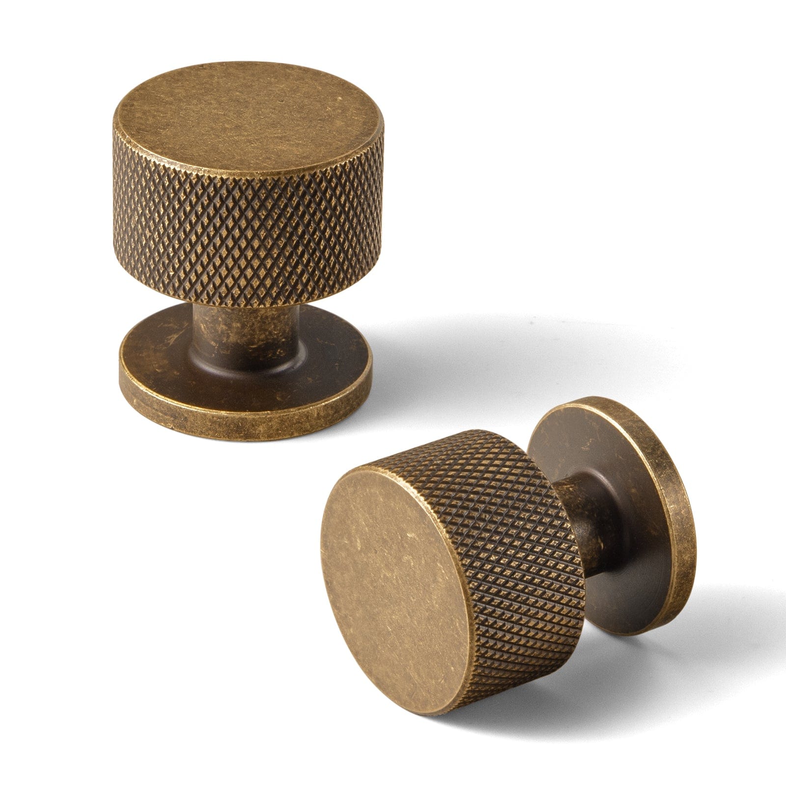Goo-Ki Antique Brass / 1'' Knob / 6 Pack Single Hole Knurled Decorations Cabinet Large Knob Hardware for Bedroom Kitchen