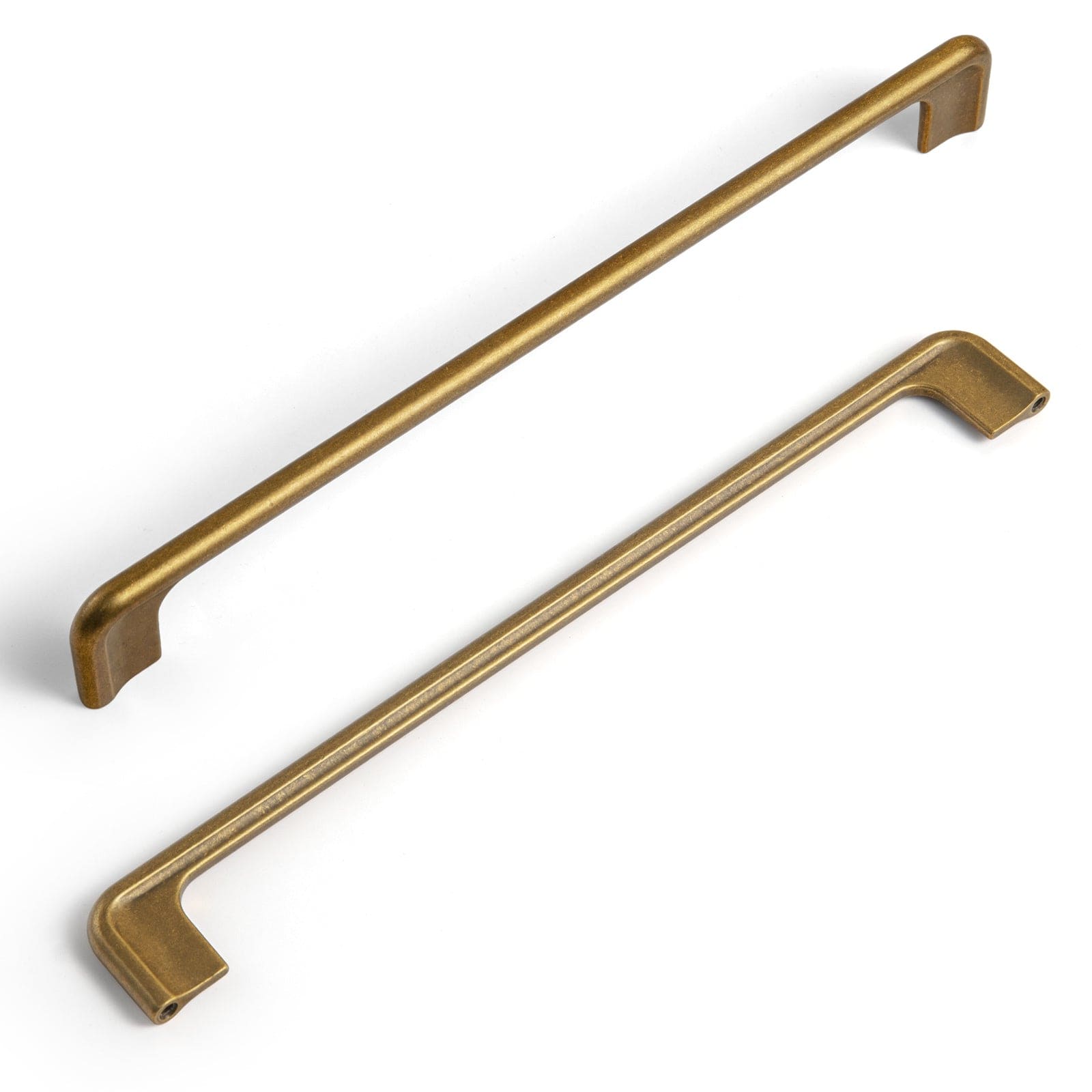 Goo-Ki Antique Brass / 10'' Hole Center / 6 Pack Mid-Century Modern Kitchen Handle Flat Minimalist Cabinet Drawer Pull