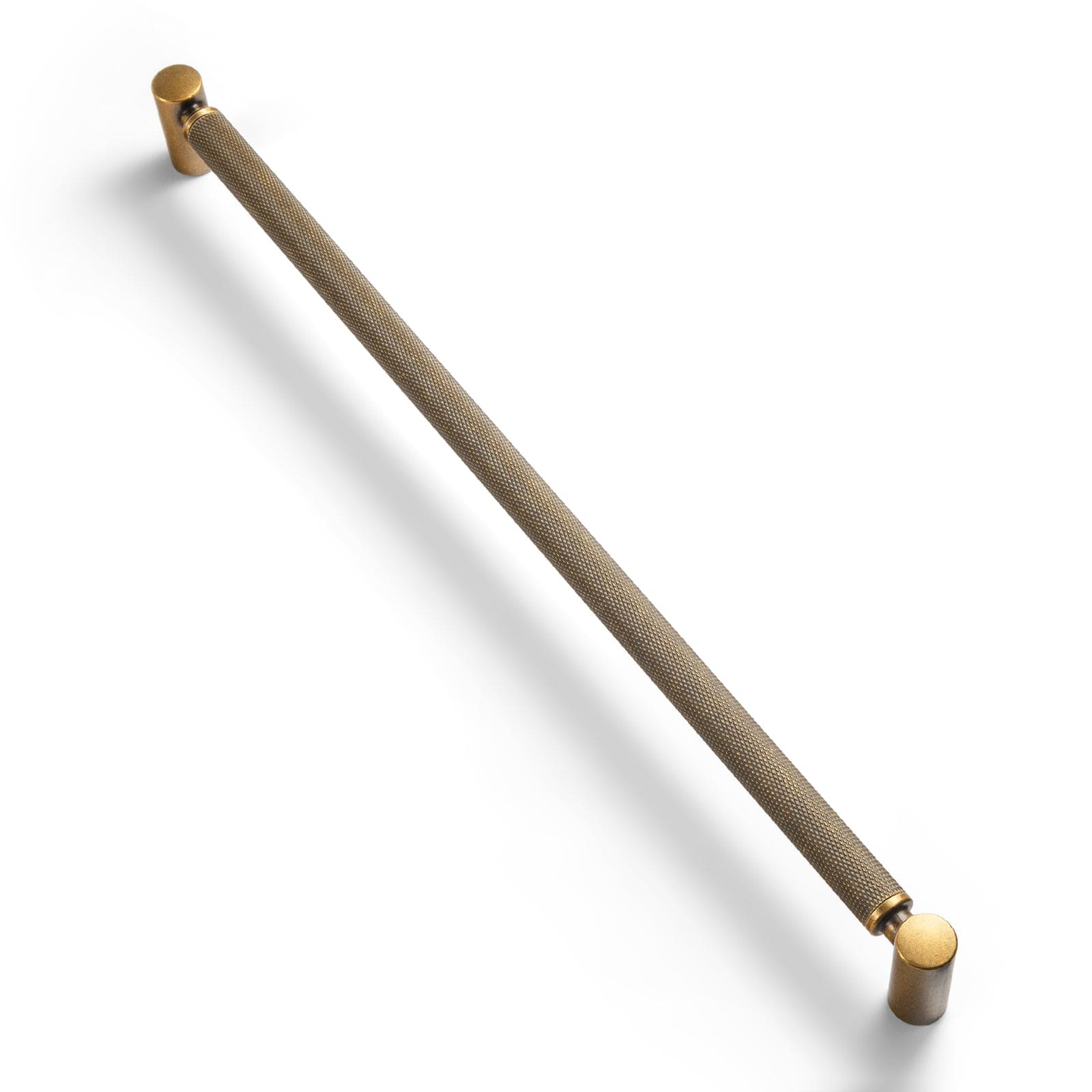 Goo-Ki Antique Brass / 12.6'' Hole Center / 6 Pack Classic Bar-shaped Knurled Aluminium Drawer Pull Durable & Stylish Hardware for Furniture