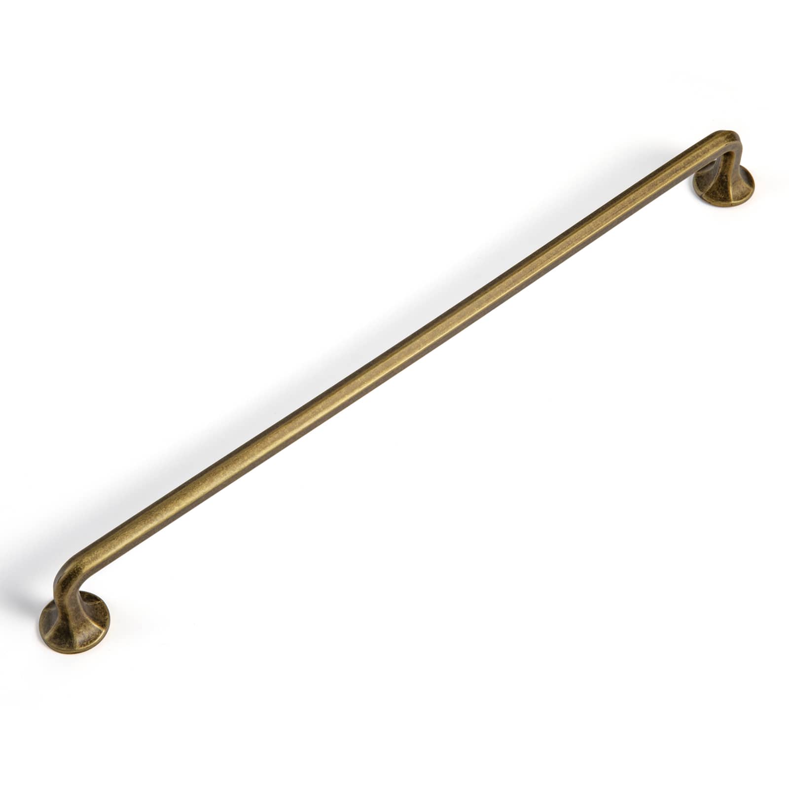 Goo-Ki Antique Brass / 12.6'' Hole Center / 6 Pack 【Clearance Sale!】Large Base Cabinet Handle Angled Bronze Drawer Pulls