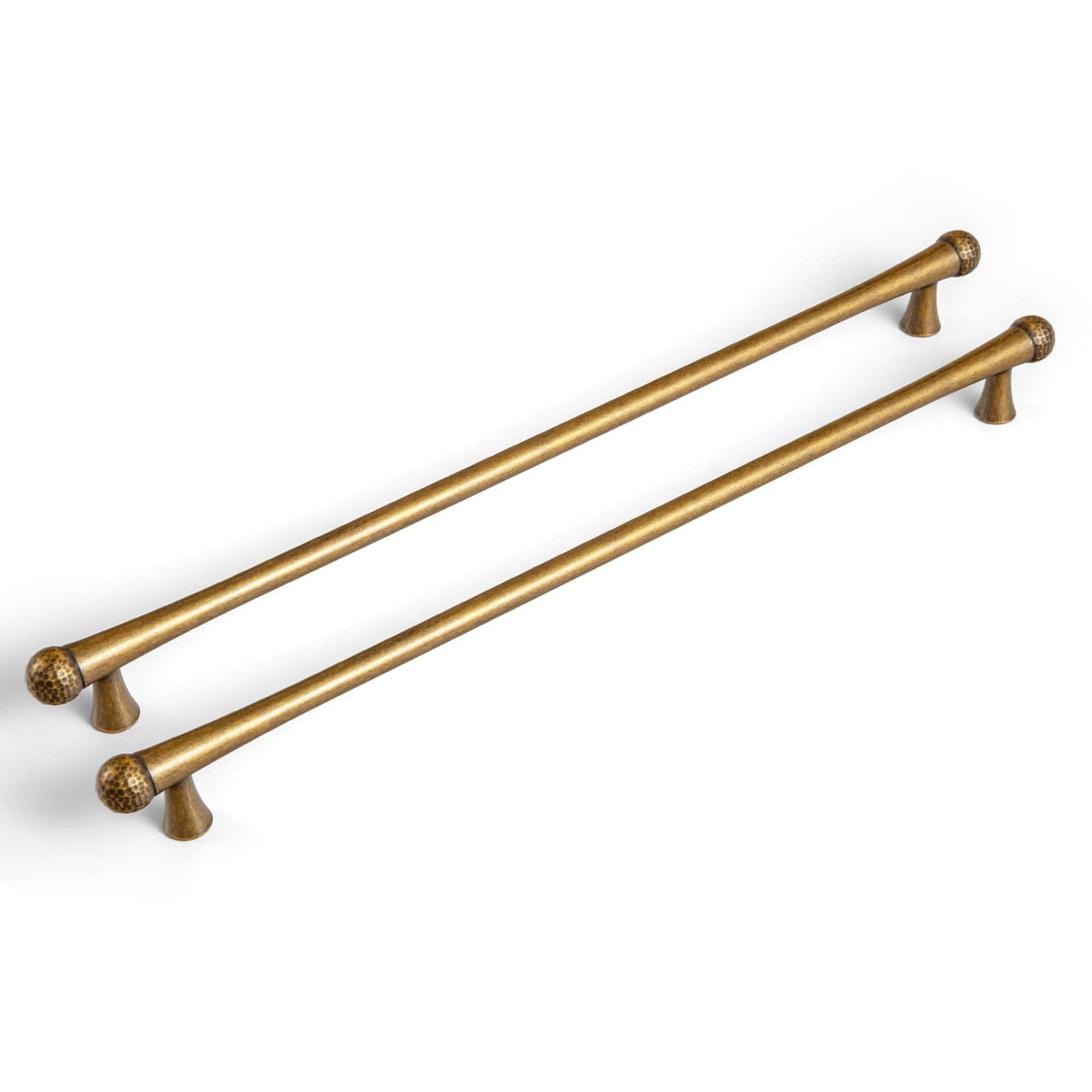 Goo-Ki Antique Brass / 12.6'' Hole Center / 6 Pack Hammered Zinc Alloy Cabinet Pulls & Knobs - Textured Hardware for Kitchen Drawers/Cupboards