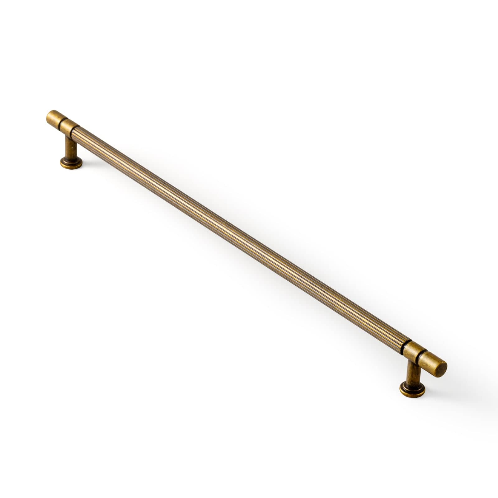 Goo-Ki Antique Brass / 12.6'' Hole Center / 6 Pack Industrial Style Retro Zinc Alloy Cabinet Pulls with Striped Texture
