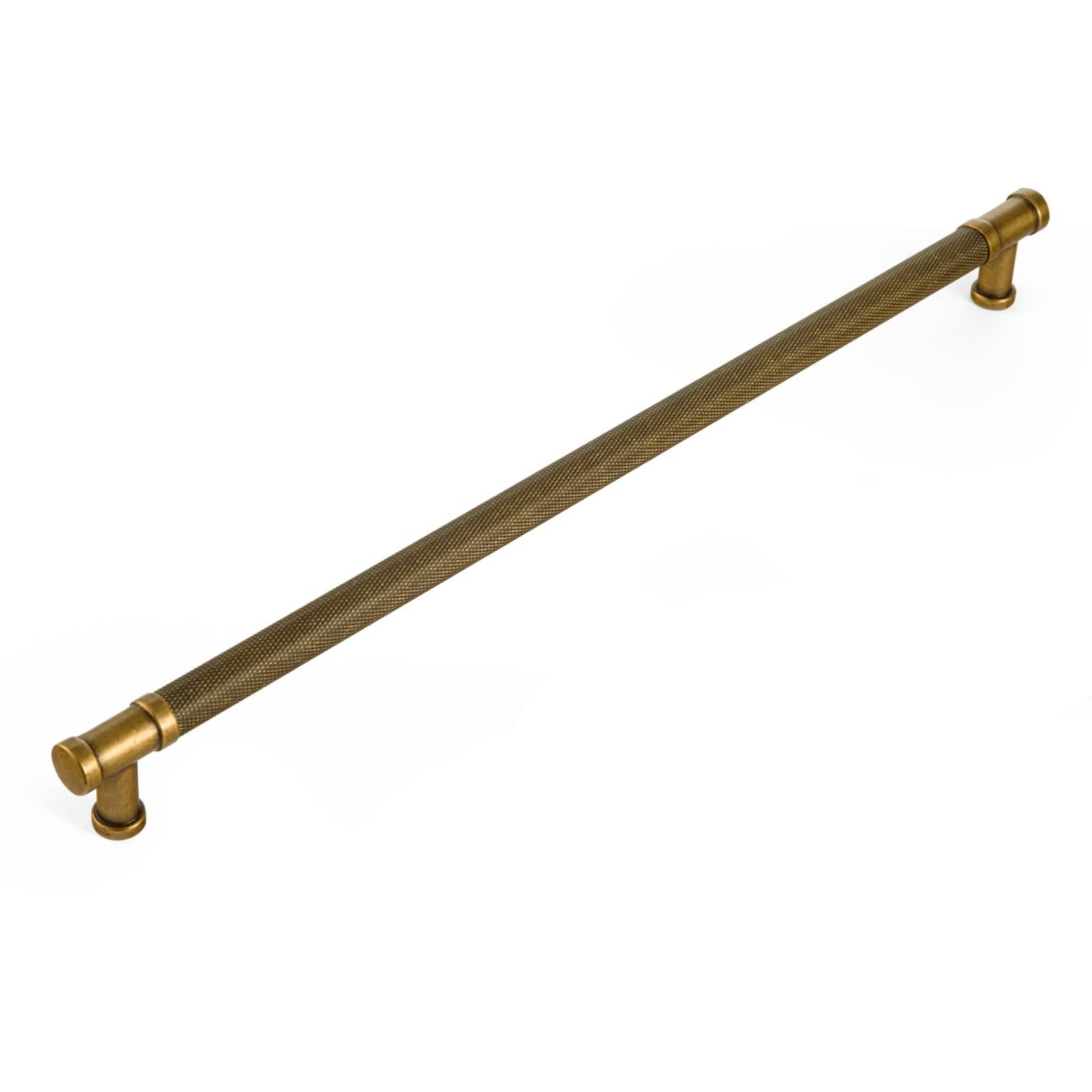 Goo-Ki Antique Brass / 12.6'' Hole Center / 6 Pack Knurled Metal Alloy Vintage Bronze Bar Pull Kitchen Hardware