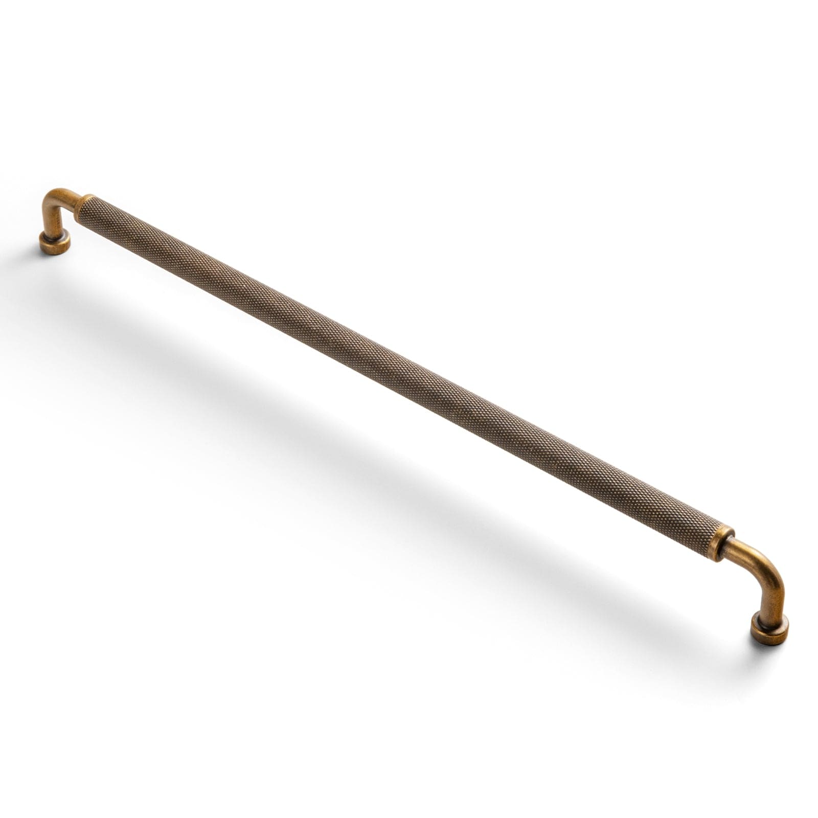 Goo-Ki Antique Brass / 12.6'' Hole Center / 6 Pack Rustic Vintage Cabinet Bar Pulls with Textured Grip Knurled Metal Alloy Drawer Handles