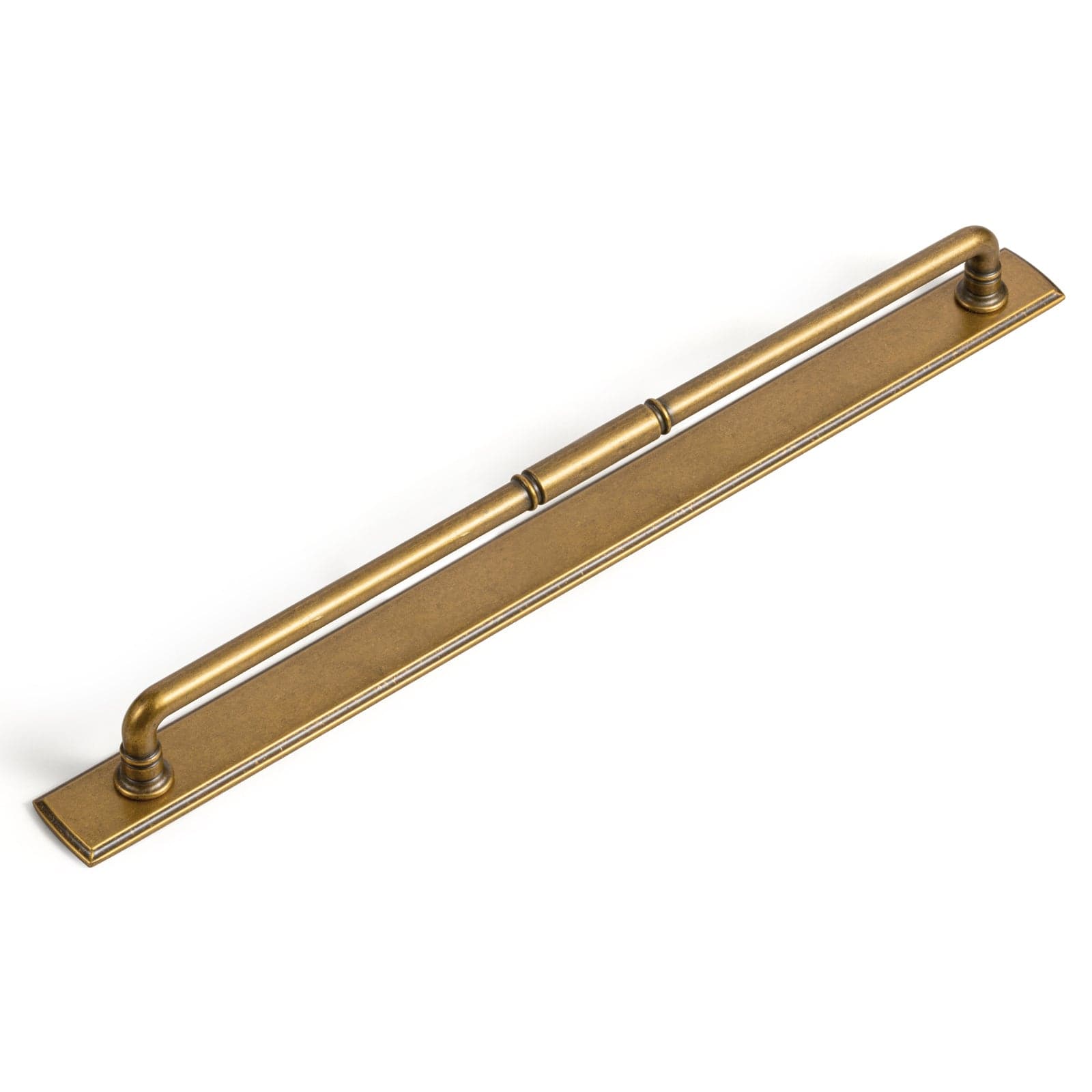 Goo-Ki Antique Brass / 12.6'' Hole Center with Back Plate G011 / 2 Pack Vintage Brass Pipe Style Cabinet Handles for Modern - Rustic Interiors