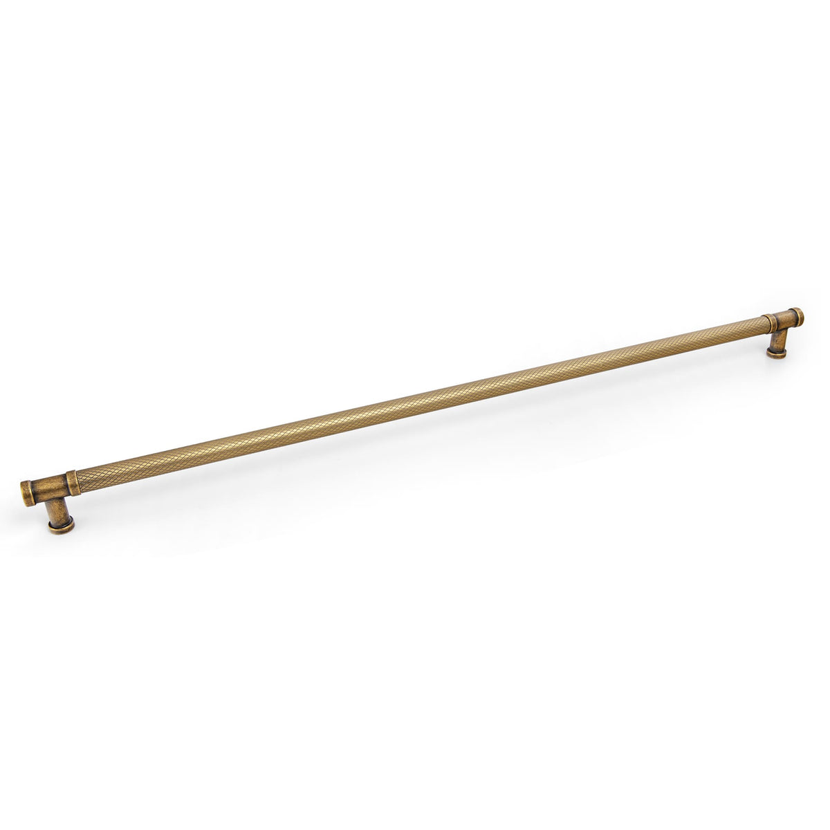 Goo-Ki Antique Brass / 18'' Hole Center / 6 Pack Knurled T-Bar Cabinet Pull Handles, Zinc Alloy & Aluminum Textured Drawer Pulls for Kitchen Furniture