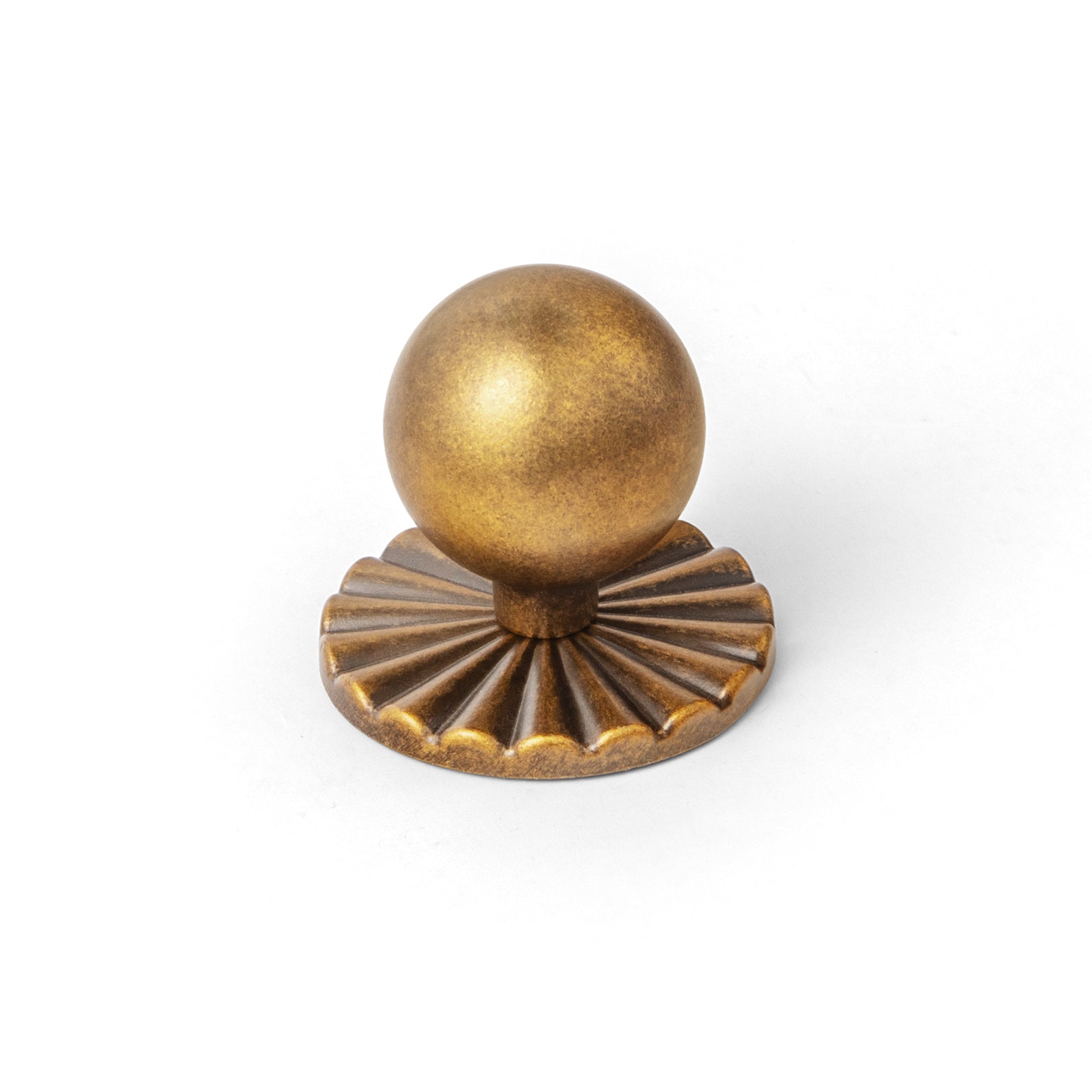 Goo-Ki Antique Brass / 2317 / Single Hole Small Knob - 6 Pack Round Cabinet Knobs with Back Plate Zinc Alloy Cabinet Handle with Long Back Plate