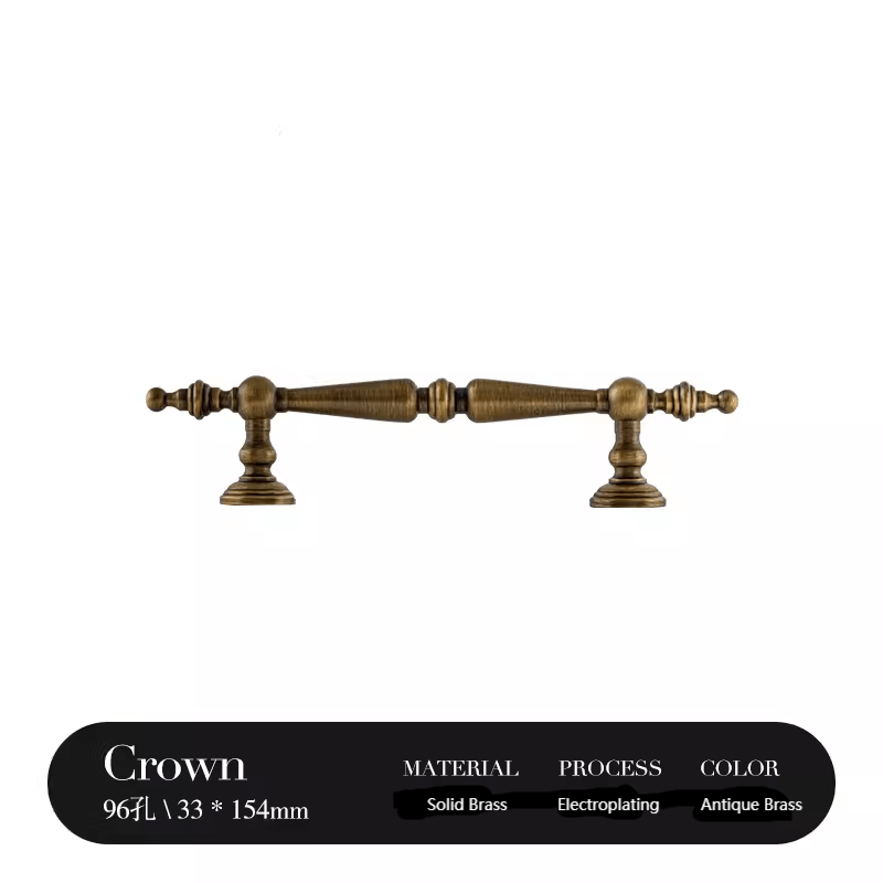 Goo-Ki Antique Brass / 3.78'' Hole Center / 2 Pack French Brass Vintage Cabinet Handle Antique Copper Drawer Bar Pull