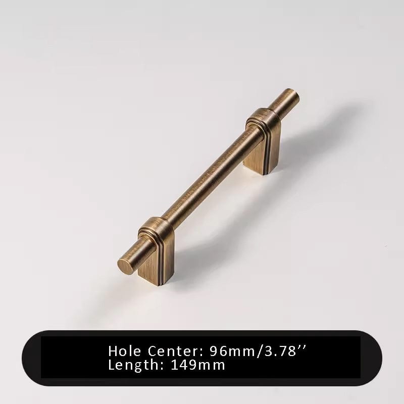 Goo-Ki Antique Brass / 3.78'' Hole Center / 2 Pack French Style Solid Brass Cabinet Handle Antique Brass Drawer Pulls
