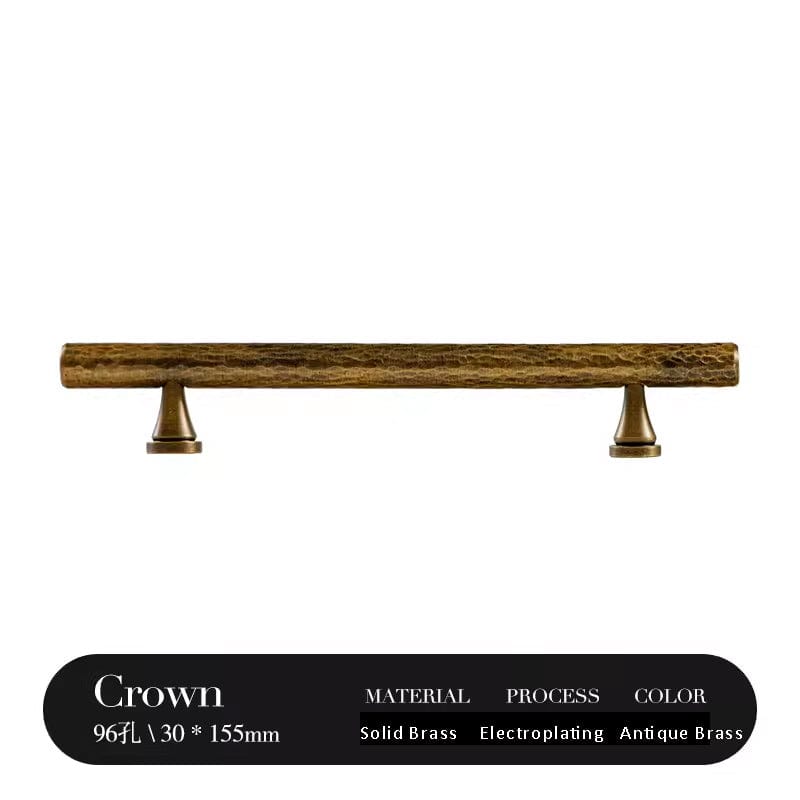Goo-Ki Antique Brass / 3.78'' Hole Center / 2 Pack Retro Bronze Handmade Solid Brass Cabinet Bar Pulls Hammerline Brass Pulls