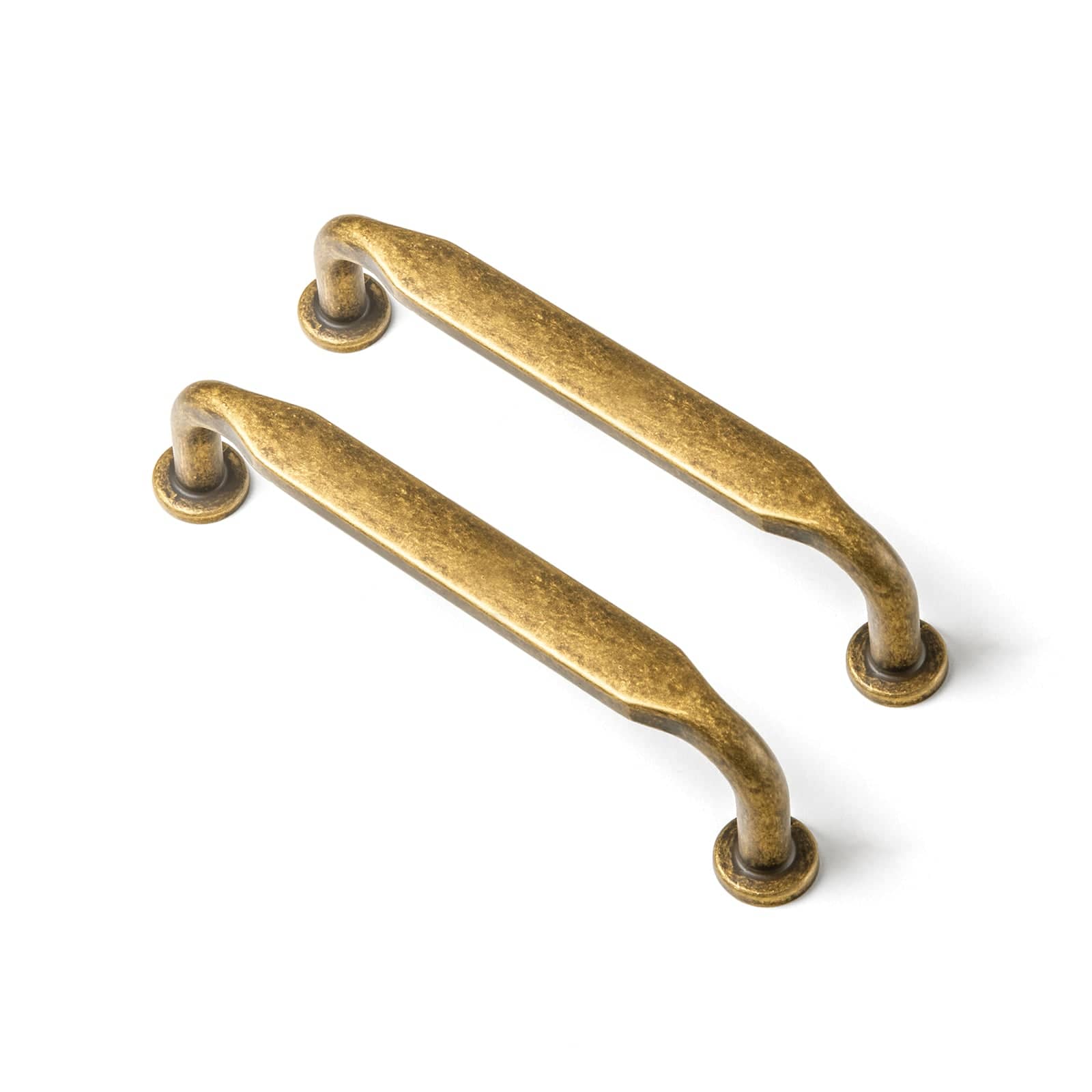 Goo-Ki Antique Brass / 3.78'' Hole Center / 6 Pack Minimalist Slim Design Zinc Alloy Cabinet Pulls – Rustic Hardware for a Streamlined Look