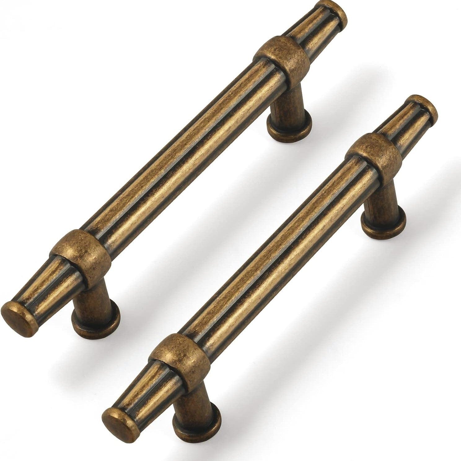 Goo-Ki Antique Brass / 3.78'' Hole Center Plus / 6 Pack American Retro Style Drawer Bar Pulls Antique Cabinet Pulls