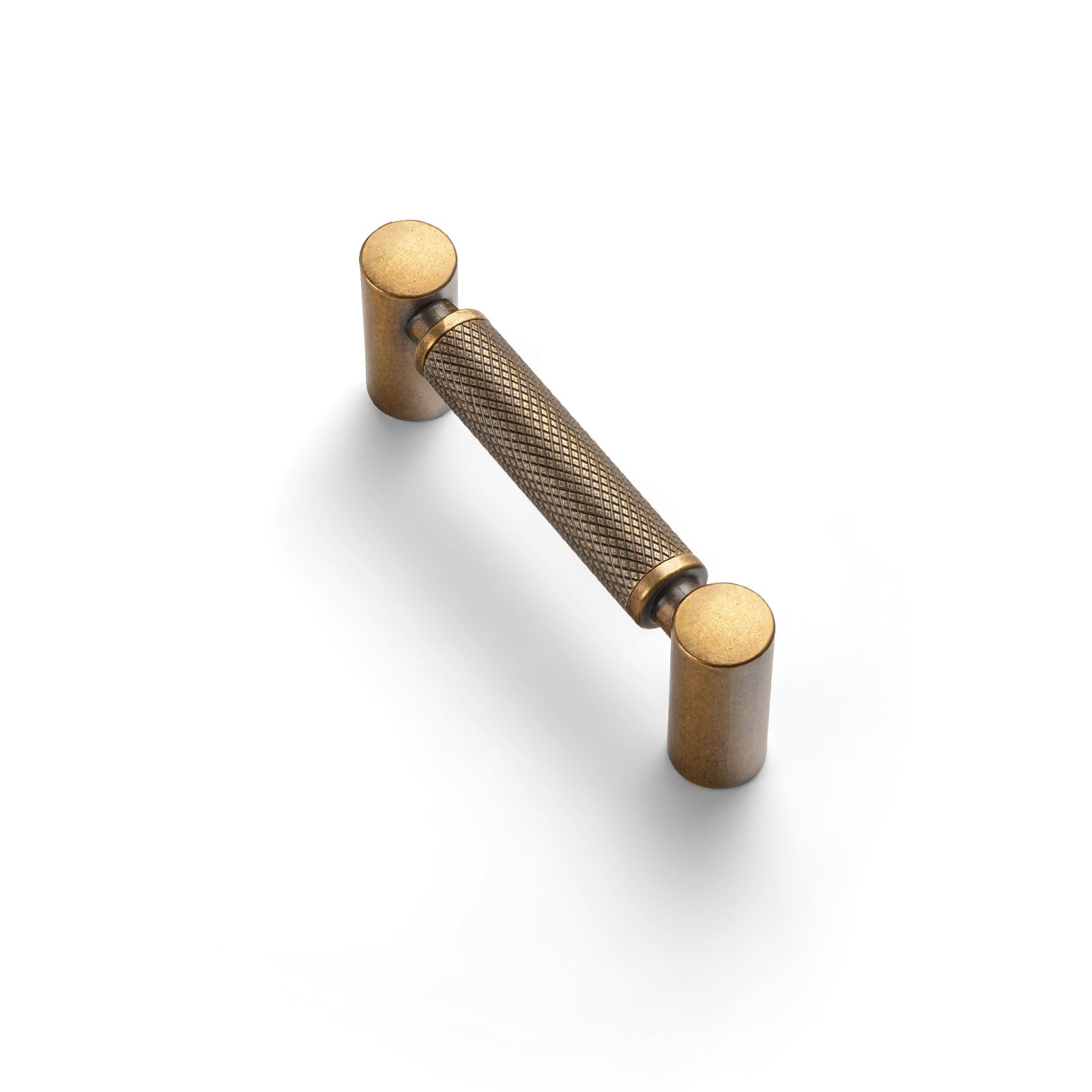 Goo-Ki Antique Brass / 3'' Hole Center / 6 Pack Classic Bar-shaped Knurled Aluminium Drawer Pull Durable & Stylish Hardware for Furniture