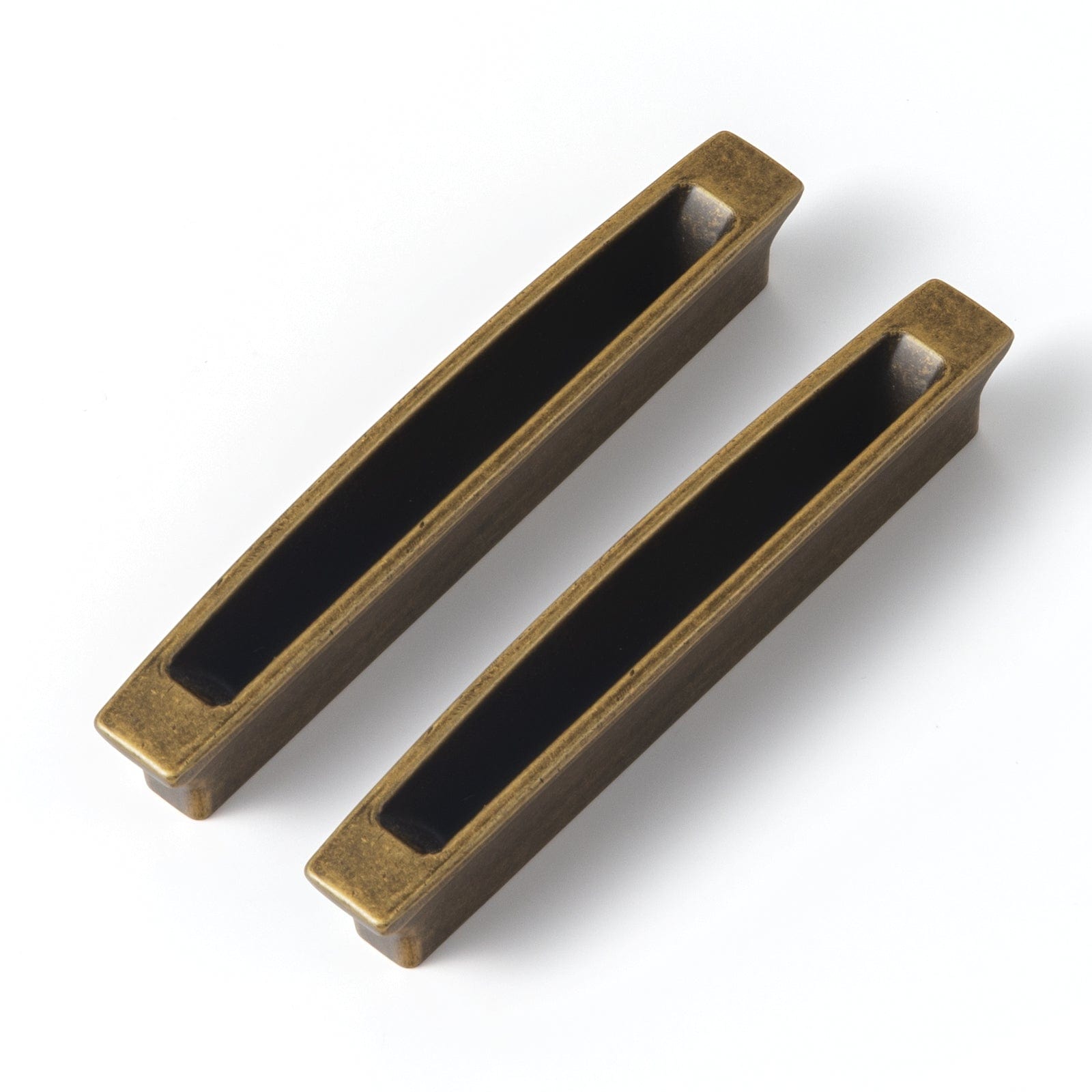 Goo-Ki Antique Brass / 3'' Hole Center / 6 Pack Fluted Antique Brass Cabinet Pulls Distinctive Shaped Drawer Handle with Groove