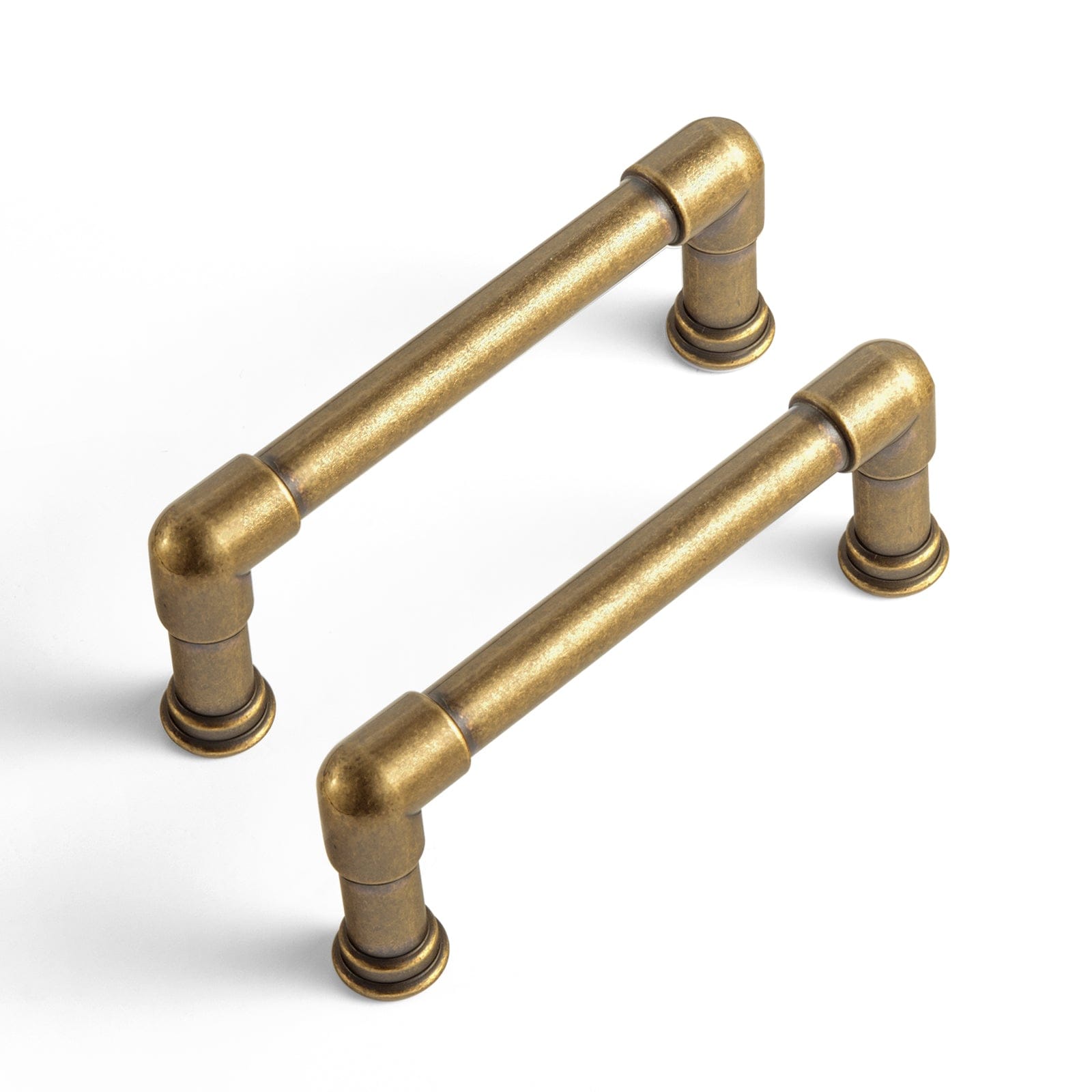 Goo-Ki Antique Brass / 3'' Hole Center / 6 Pack Industrial Pipe - Shaped Zinc Alloy Cabinet Pulls Retro Furniture Hardware