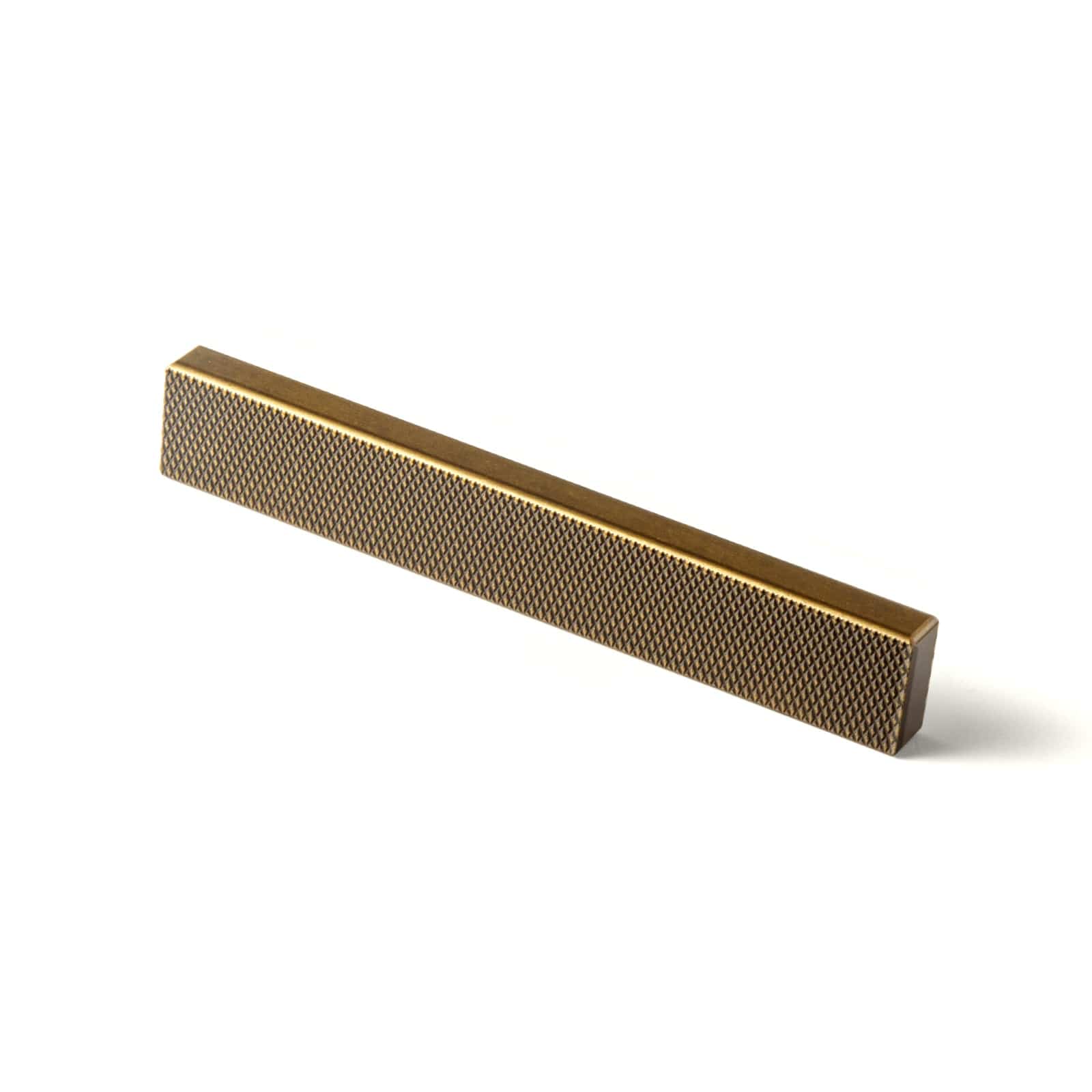 Goo-Ki Antique Brass / 3'' Hole Center / 6 Pack Modern Aluminum Knurled Cabinet Pull Handles - Comfortable Grip & Long - lasting