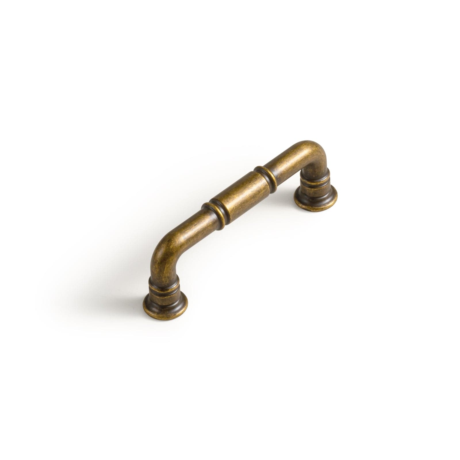 Goo-Ki Antique Brass / 3'' Hole Center / 6 Pack Vintage Brass Pipe Style Cabinet Handles for Modern - Rustic Interiors