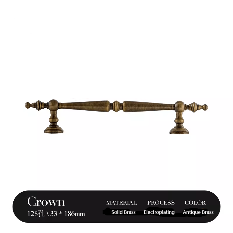 Goo-Ki Antique Brass / 5'' Hole Center / 2 Pack French Brass Vintage Cabinet Handle Antique Copper Drawer Bar Pull