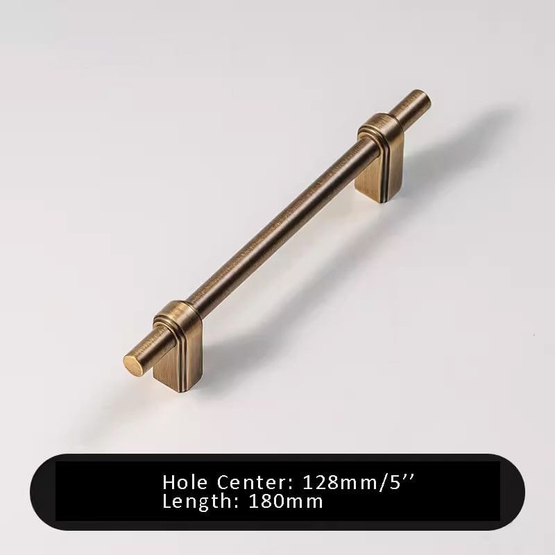Goo-Ki Antique Brass / 5'' Hole Center / 2 Pack French Style Solid Brass Cabinet Handle Antique Brass Drawer Pulls