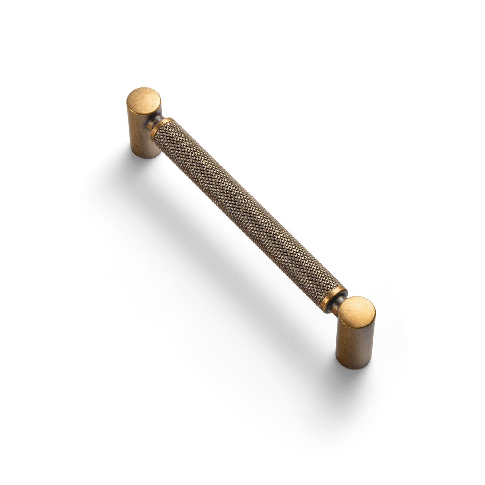 Goo-Ki Antique Brass / 5'' Hole Center / 6 Pack Classic Bar-shaped Knurled Aluminium Drawer Pull Durable & Stylish Hardware for Furniture