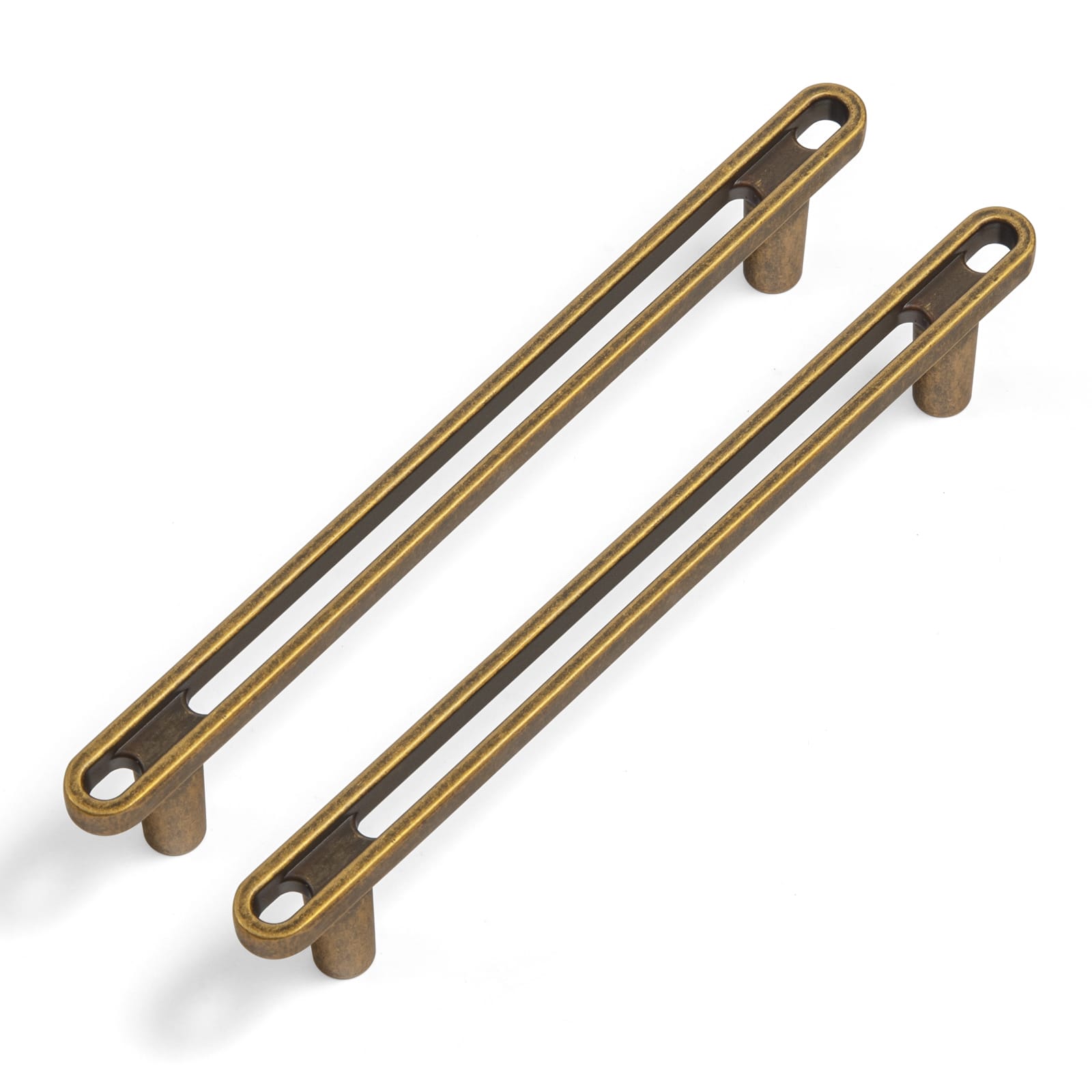 Goo-Ki Antique Brass / 5'' Hole Center / 6 Pack 【Clearance Sale!】Unique Design Openwork Furniture Handle Zinc Alloy Kitchen Drawer Pulls Finger Pull