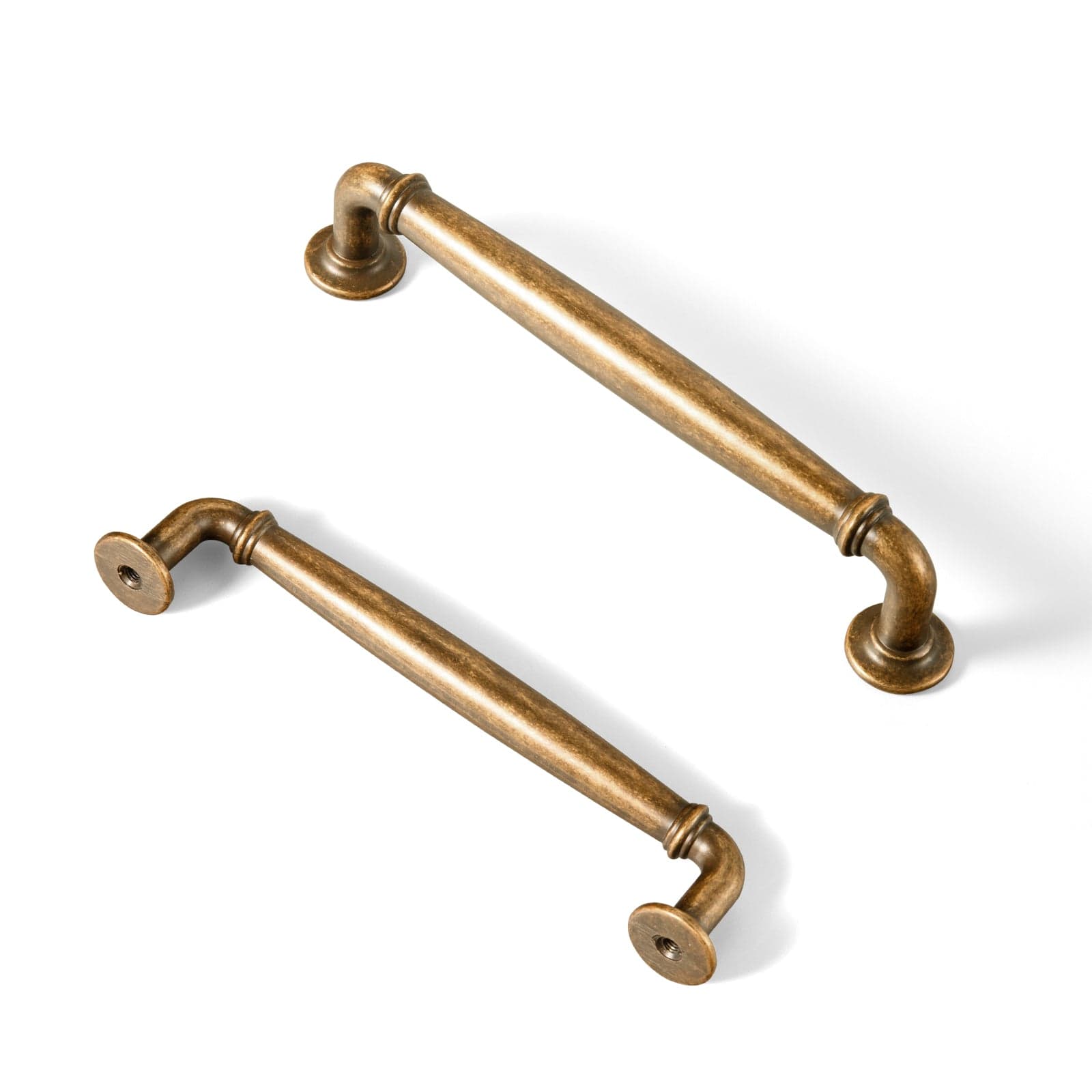 Goo-Ki Antique Brass / 5'' Hole Center / 6 Pack Decorative Cabinet Pulls with Eye-Catching Geometric & Curved Silhouettes