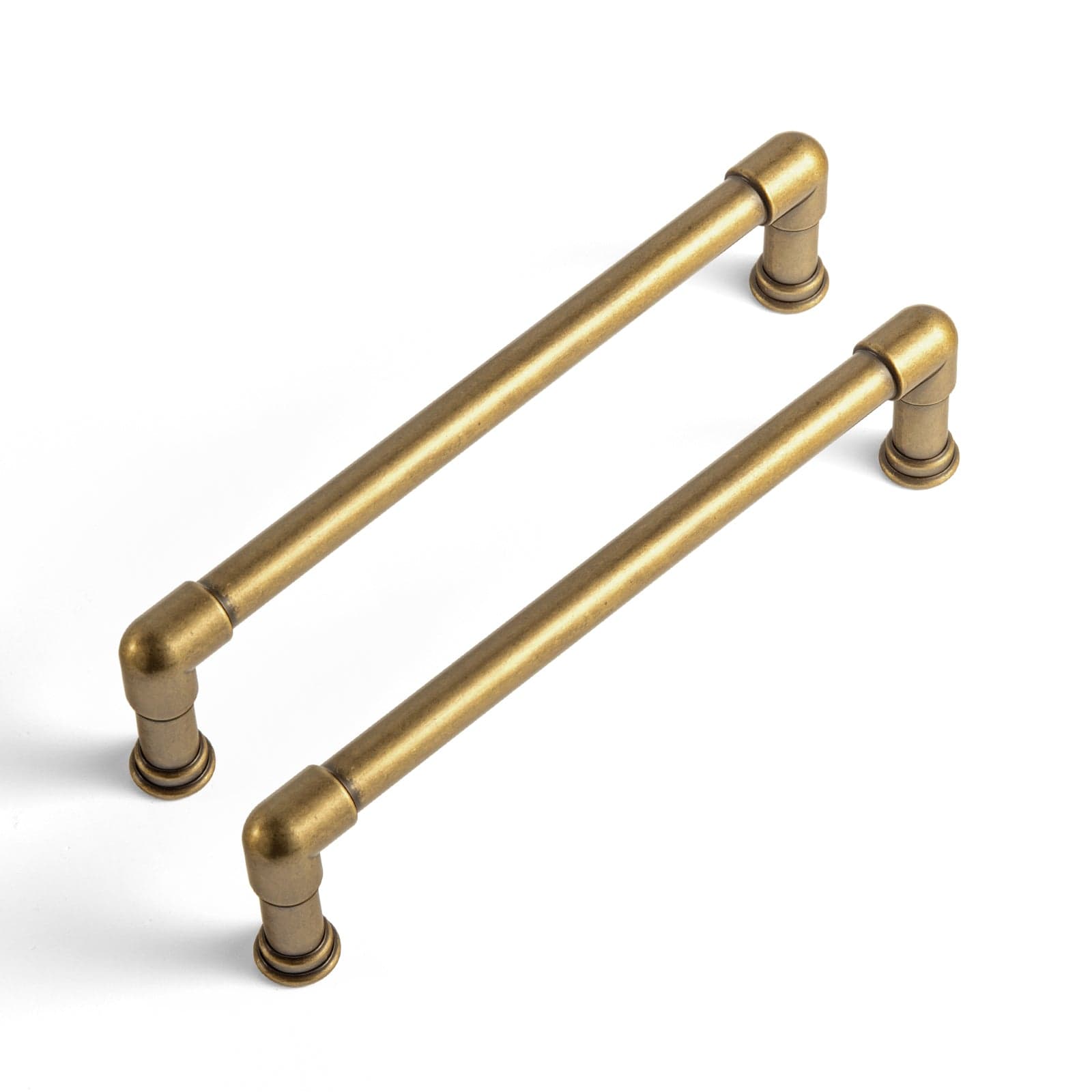 Goo-Ki Antique Brass / 5'' Hole Center / 6 Pack Industrial Pipe - Shaped Zinc Alloy Cabinet Pulls Retro Furniture Hardware
