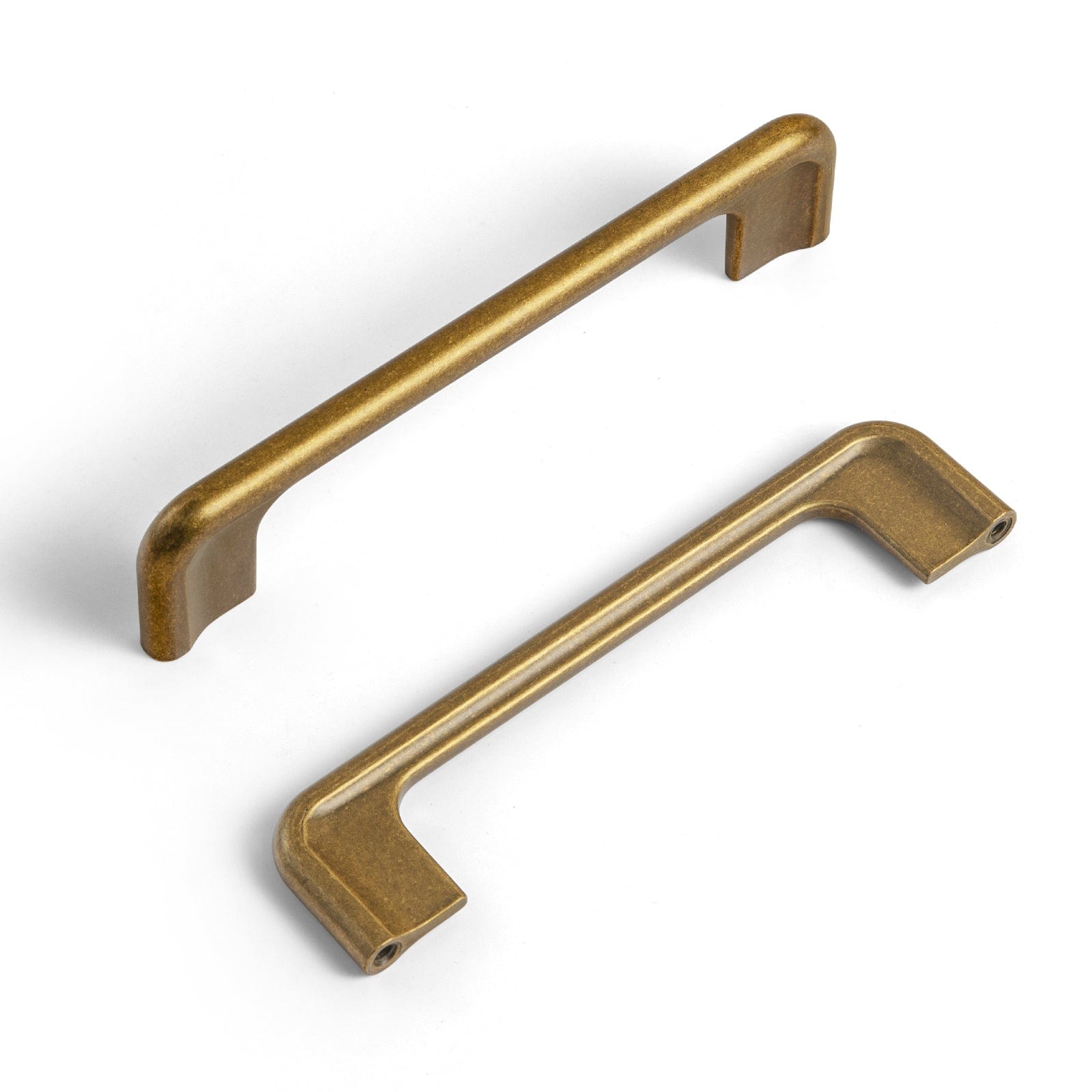 Goo-Ki Antique Brass / 5'' Hole Center / 6 Pack Mid-Century Modern Kitchen Handle Flat Minimalist Cabinet Drawer Pull