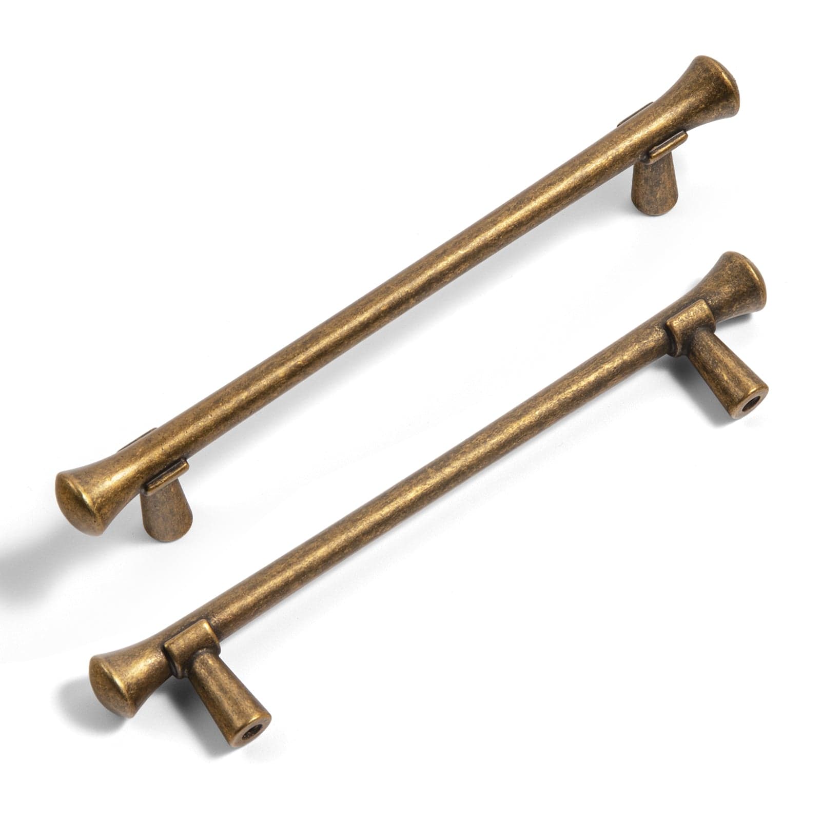 Goo-Ki Antique Brass / 5'' Hole Center / 6 Pack Rustic Refinement Drawer Pulls for Kitchen Antique Brass Cabinet Handles