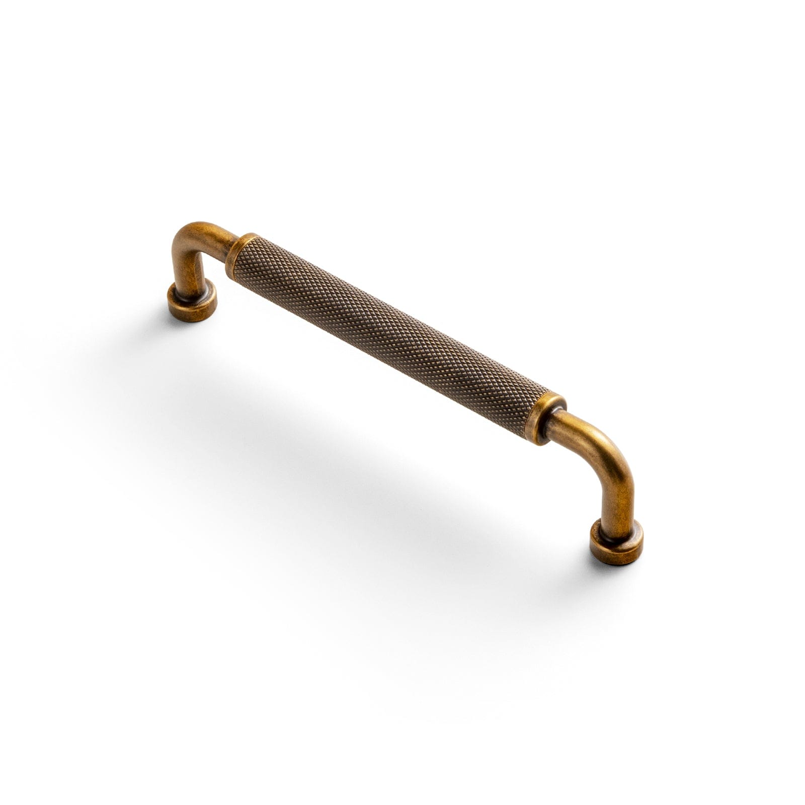 Goo-Ki Antique Brass / 5'' Hole Center / 6 Pack Rustic Vintage Cabinet Bar Pulls with Textured Grip Knurled Metal Alloy Drawer Handles