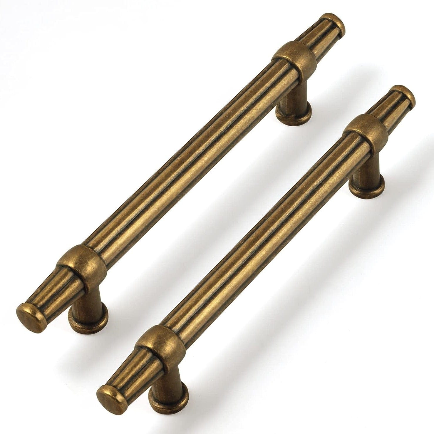Goo-Ki Antique Brass / 5'' Hole Center Plus / 6 Pack American Retro Style Drawer Bar Pulls Antique Cabinet Pulls