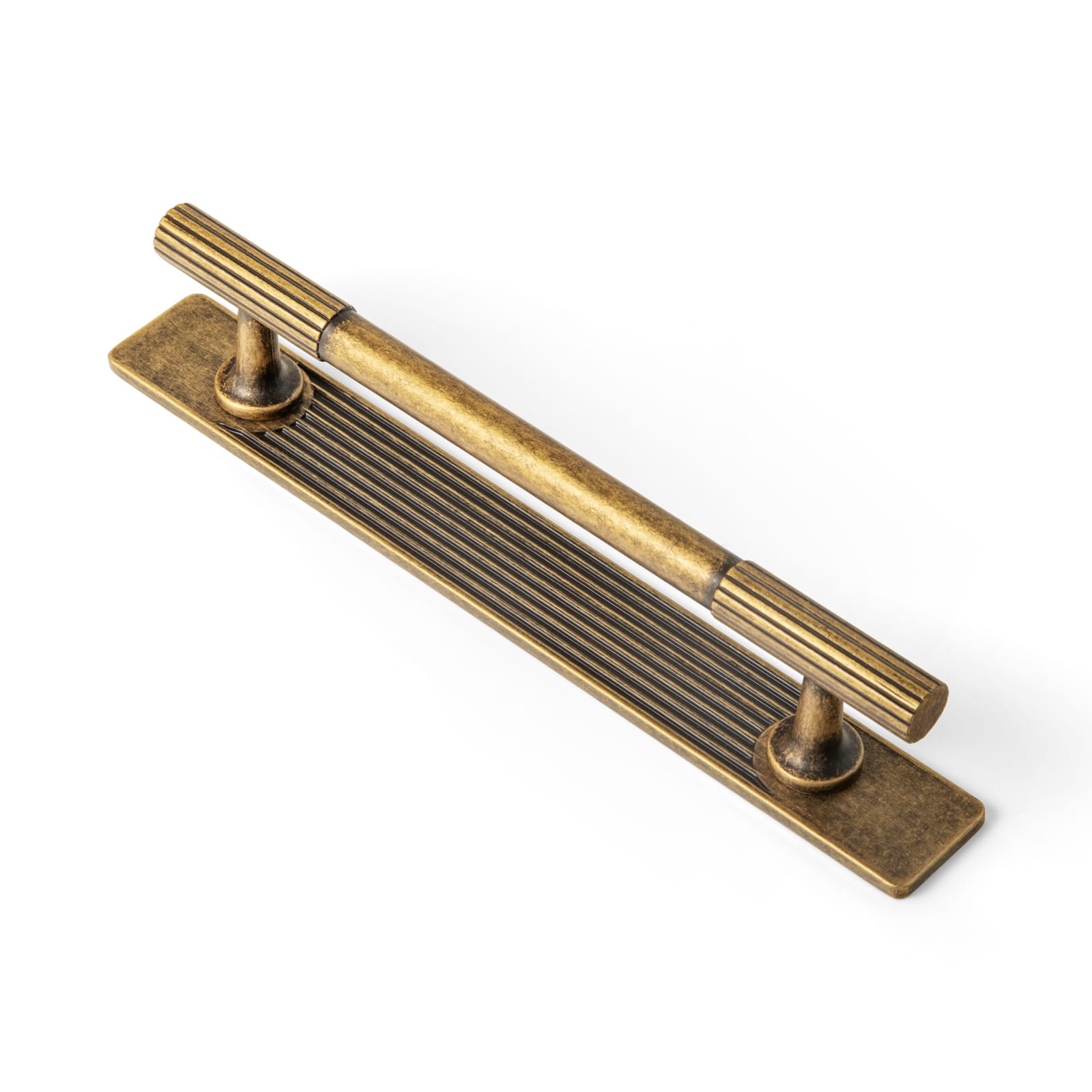 Goo-Ki Antique Brass / 5'' Hole Center with Back Plate G / 2 Pack 【EU Order】Striped Decorations Cabinet Pull Retro Brass Cabinet Handles