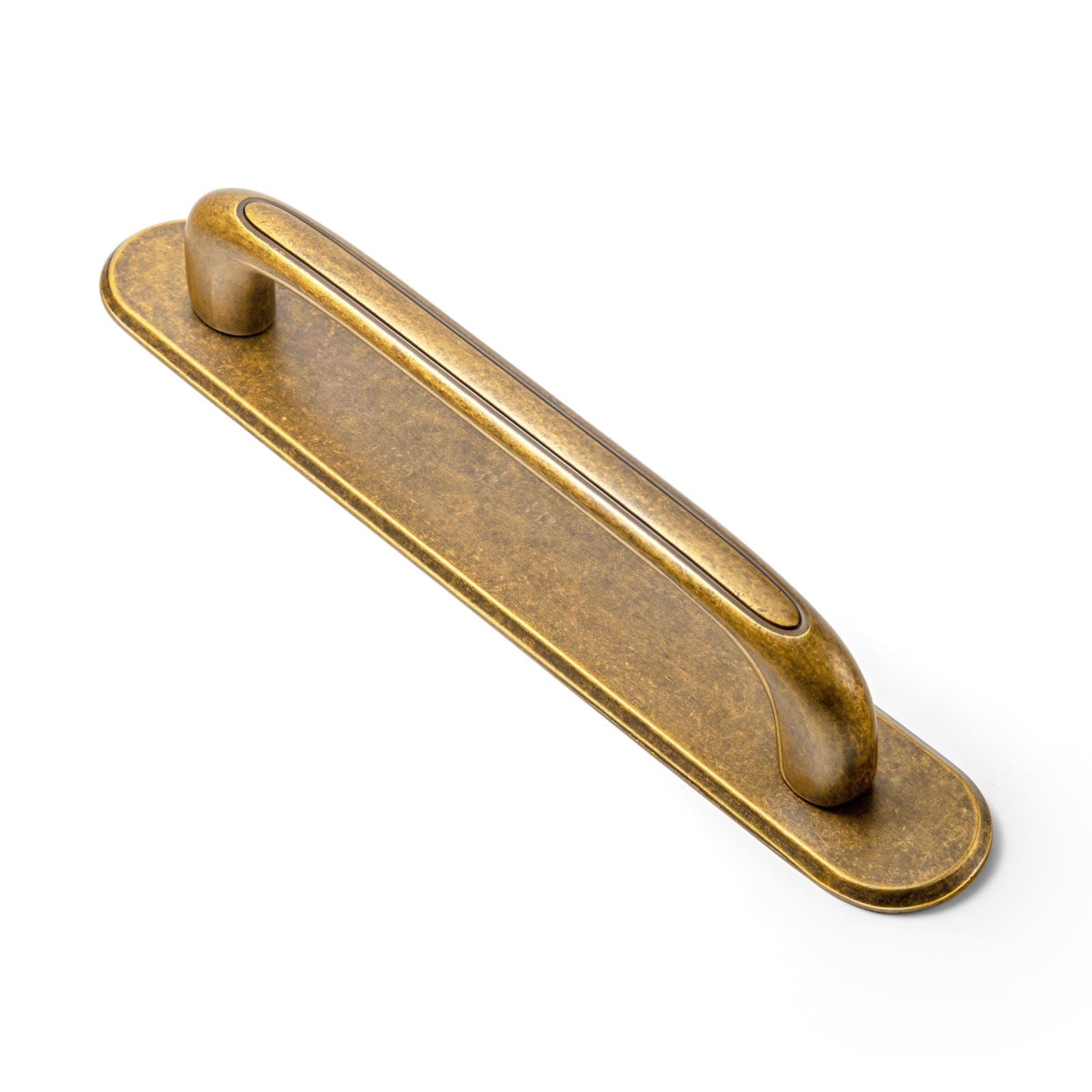 Goo-Ki Antique Brass / 5'' Hole Center with Back Plate G028 / 2 Pack Elegant Antique and Brushed Brass Bar Pull Cabinet Handles with Unique Design