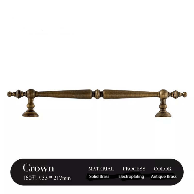 Goo-Ki Antique Brass / 6.3'' Hole Center / 2 Pack French Brass Vintage Cabinet Handle Antique Copper Drawer Bar Pull