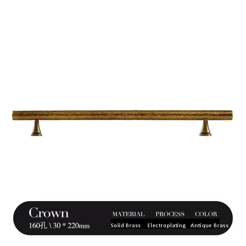 Goo-Ki Antique Brass / 6.3'' Hole Center / 2 Pack Retro Bronze Handmade Solid Brass Cabinet Bar Pulls Hammerline Brass Pulls