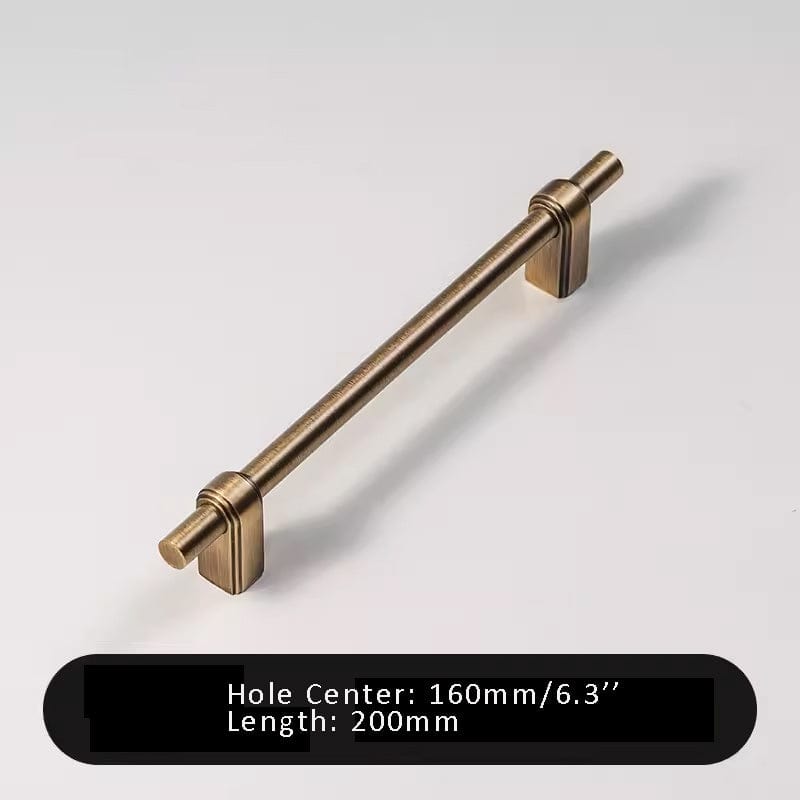 Goo-Ki Antique Brass / 6'' Hole Center / 2 Pack French Style Solid Brass Cabinet Handle Antique Brass Drawer Pulls