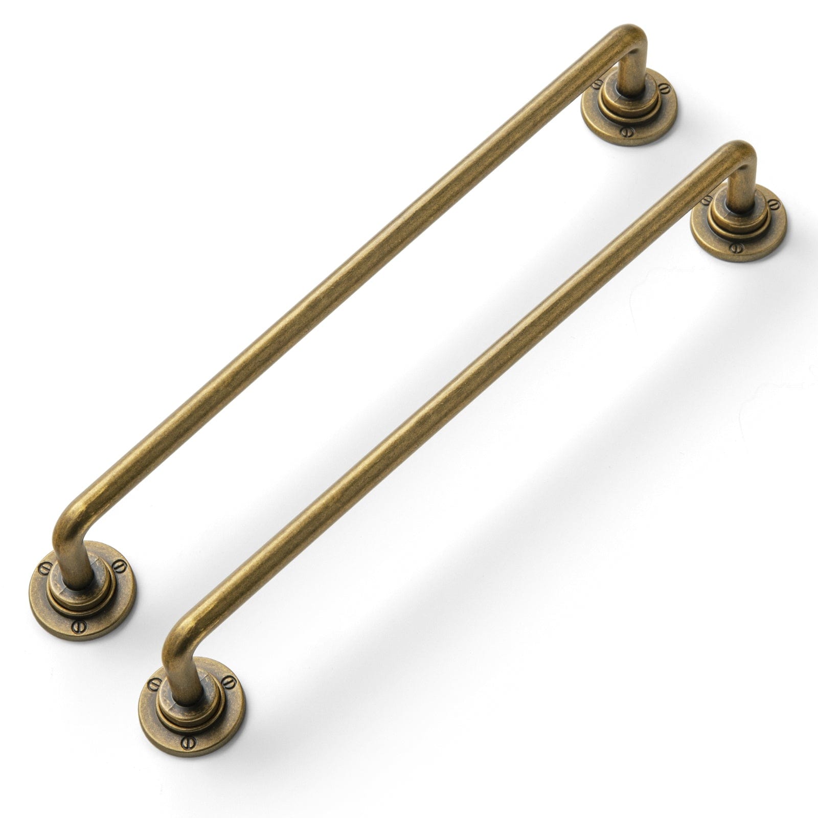 Goo-Ki Antique Brass / 7.6'' Hole Center / 6 Pack Antique Brass Zinc Alloy Kitchen Drawer Pulls Bar Pull With Back Plate