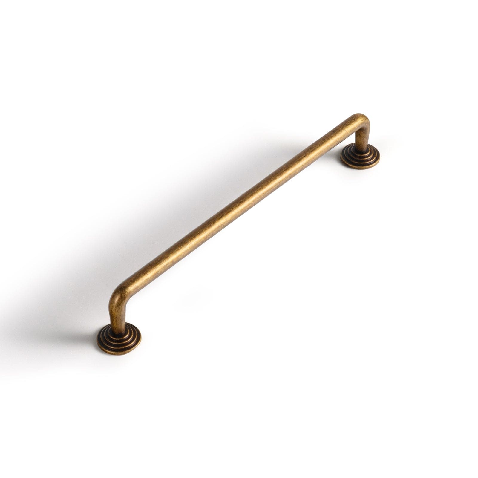 Goo-Ki Antique Brass / 7.6'' Hole Center / 6 Pack Concentric Circle Pattern Base Design Vintage Cabinet Handles