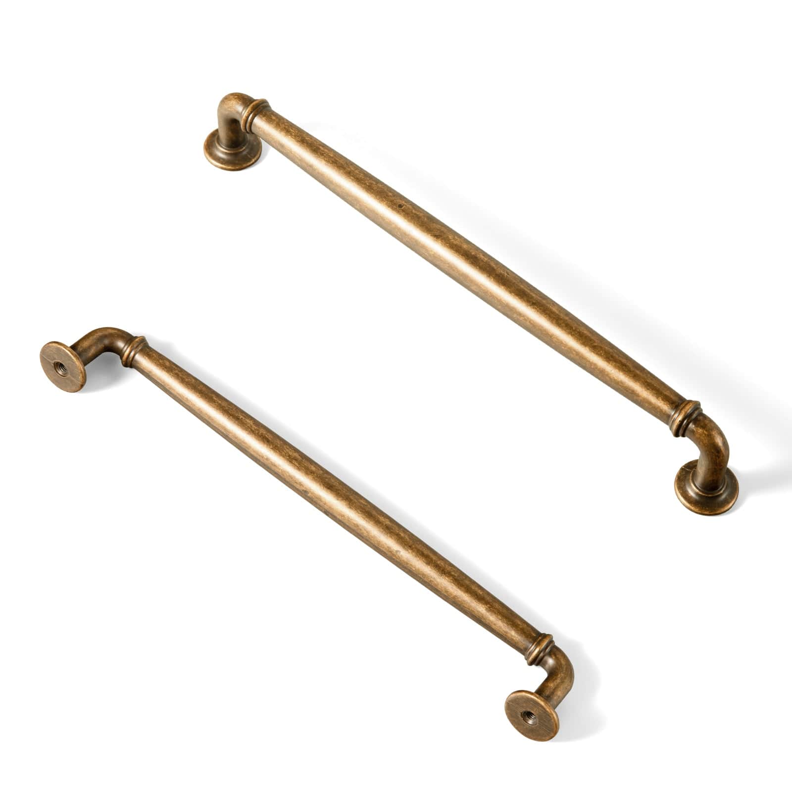 Goo-Ki Antique Brass / 7.6'' Hole Center / 6 Pack Decorative Cabinet Pulls with Eye-Catching Geometric & Curved Silhouettes
