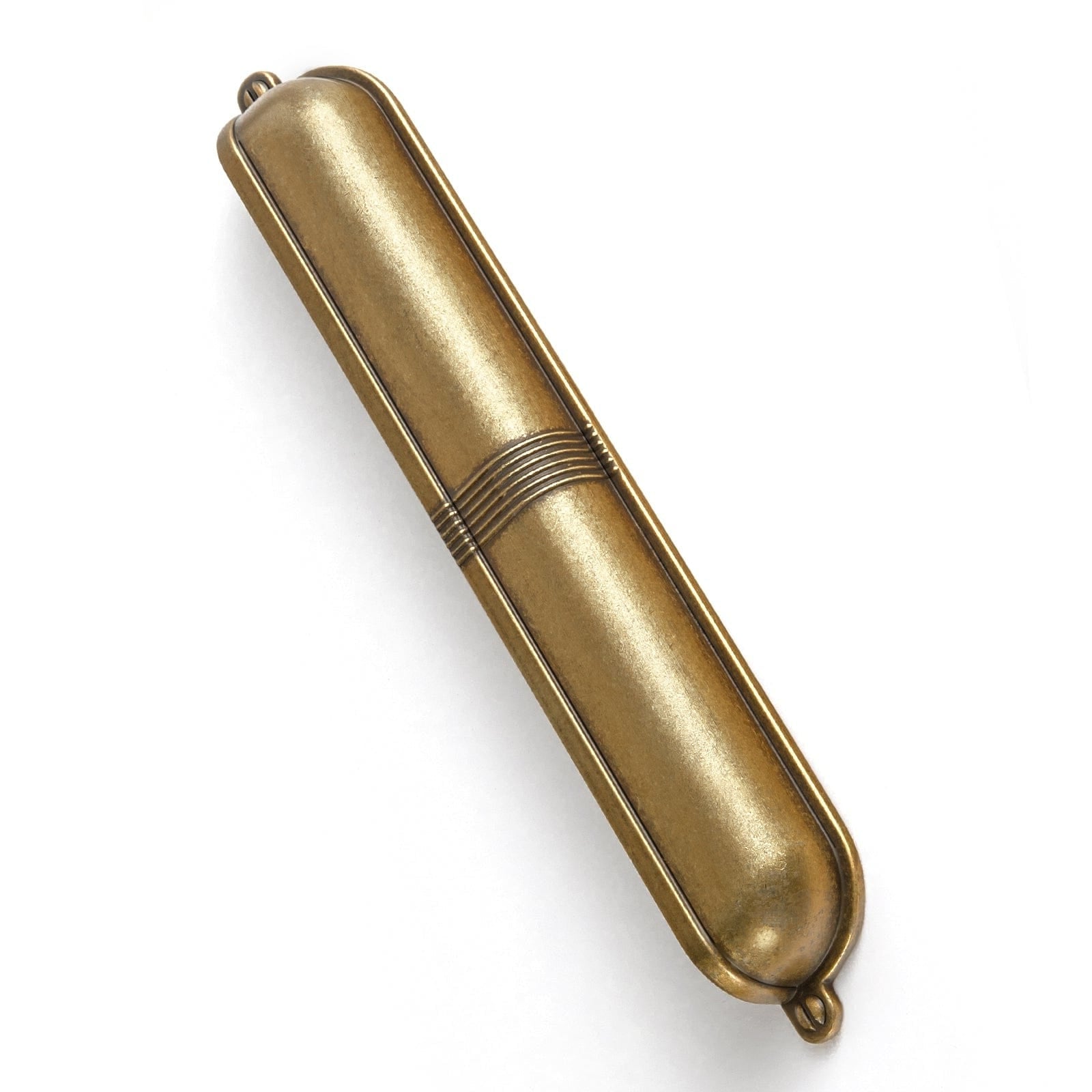 Goo-Ki Antique Brass / 7.6'' Hole Center / 6 Pack Elegant Vintage Cup Pulls with Textured Strap Design for Kitchen & Furniture