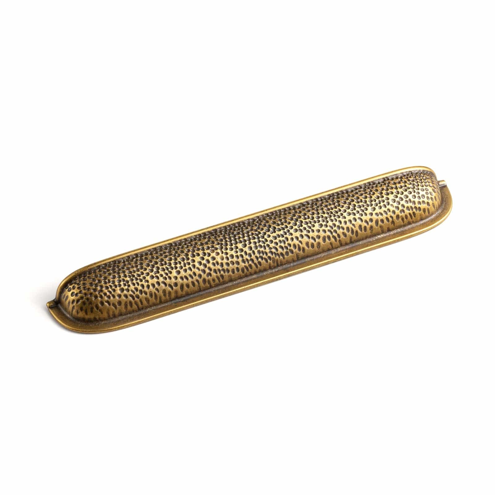 Goo-Ki Antique Brass / 7.6'' Hole Center / 6 Pack Hammered Texture Cabinet Cup Pulls with Curved Edges Elegant Vintage Drawer Bin Handle for Kitchen