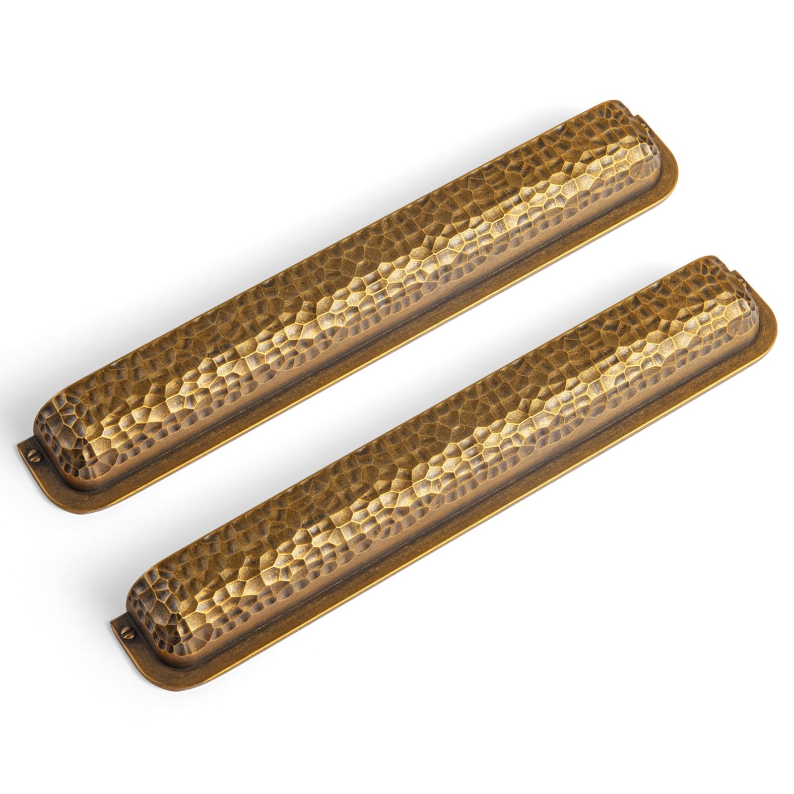 Goo-Ki Antique Brass / 7.6'' Hole Center / 6 Pack Hammered Zinc Alloy Cabinet Cup Pulls Retro Style Drawer Handles with Unique Pattern