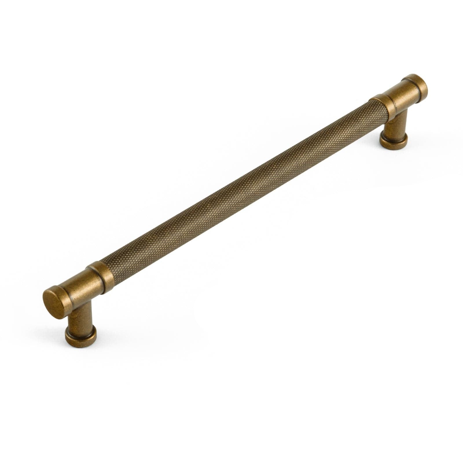 Goo-Ki Antique Brass / 7.6'' Hole Center / 6 Pack Knurled Metal Alloy Vintage Bronze Bar Pull Kitchen Hardware