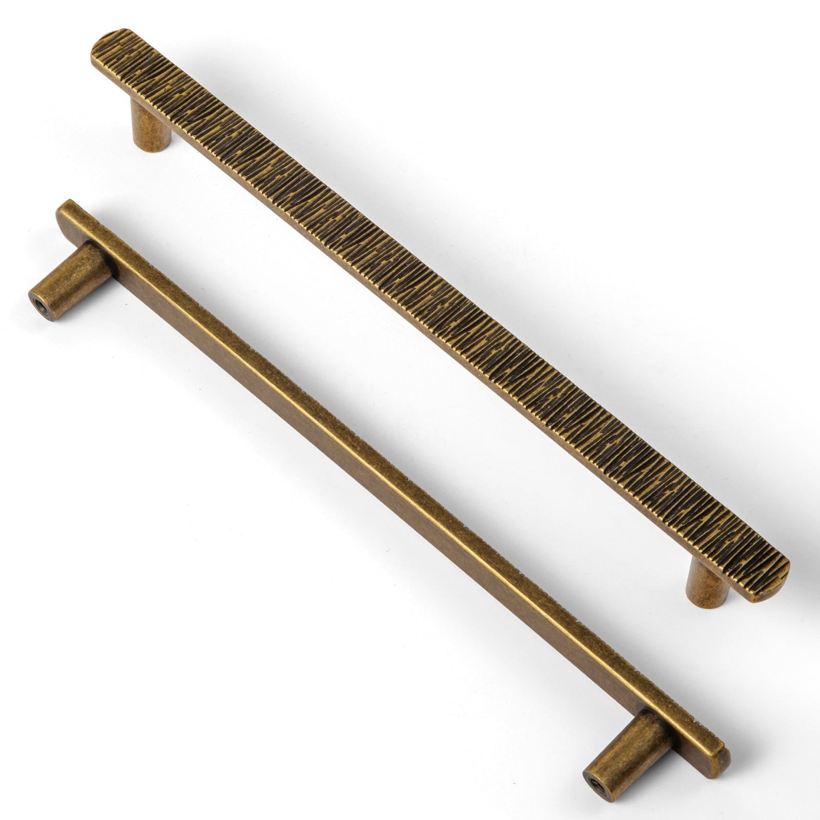 Goo-Ki Antique Brass / 7.6'' Hole Center / 6 Pack Striped Hammerline Cabinet Pulls Light Luxury Elegant Kitchen Hardware